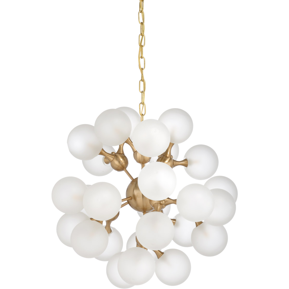 Chelsea House 27 Light 24 inch Antique Brass/Milk Chandelier Ceiling Light