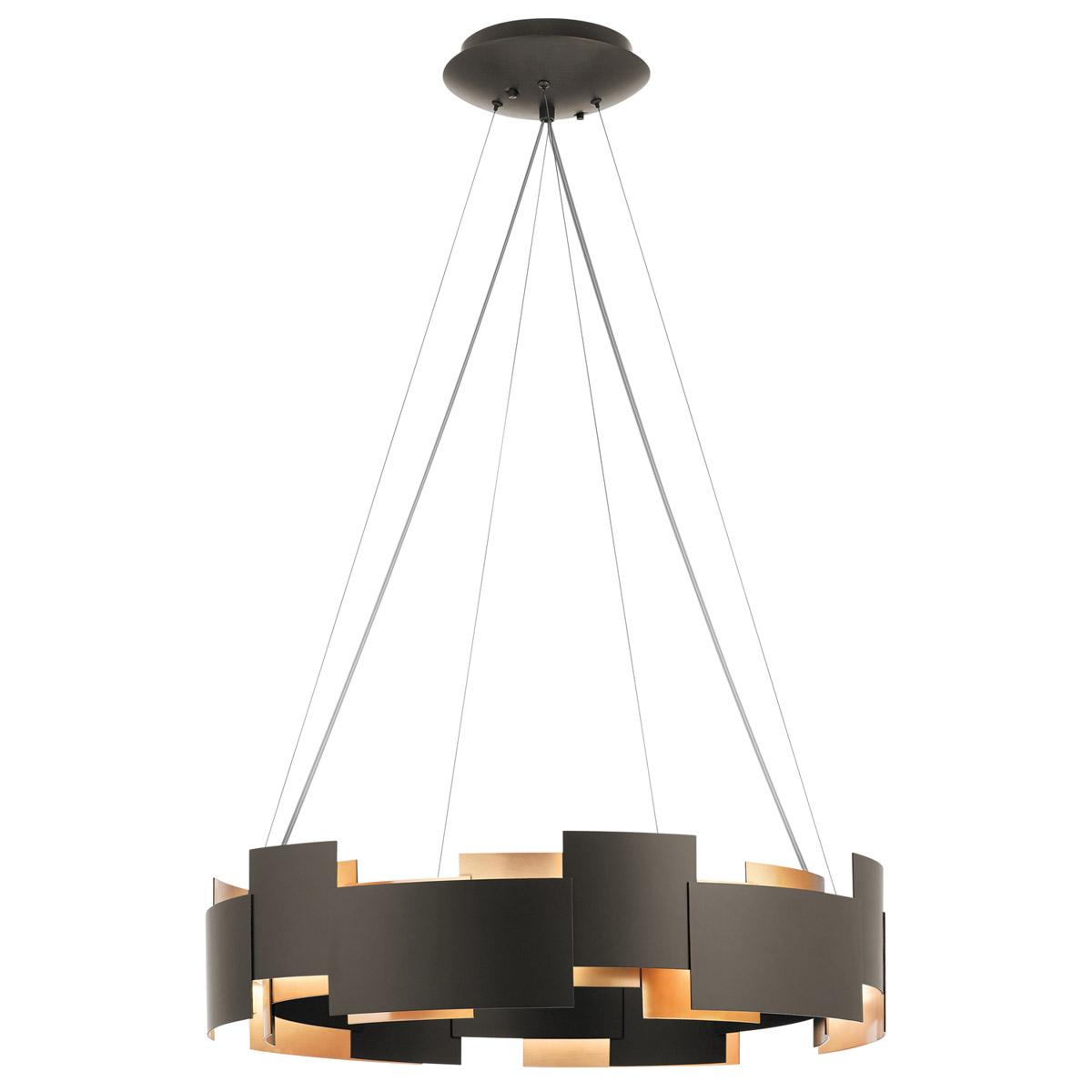 Moderne LED 26.5 inch Olde Bronze Chandelier Round Pendant Ceiling Light in 2700K