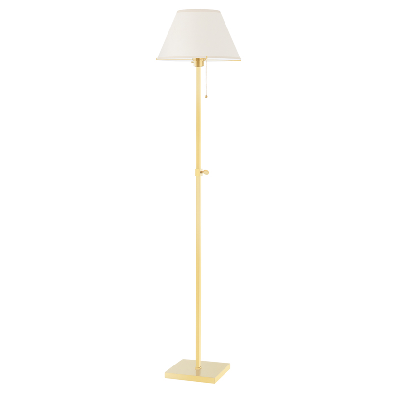 Leeds 52 inch 75 watt Aged Brass Floor Lamp Portable Light