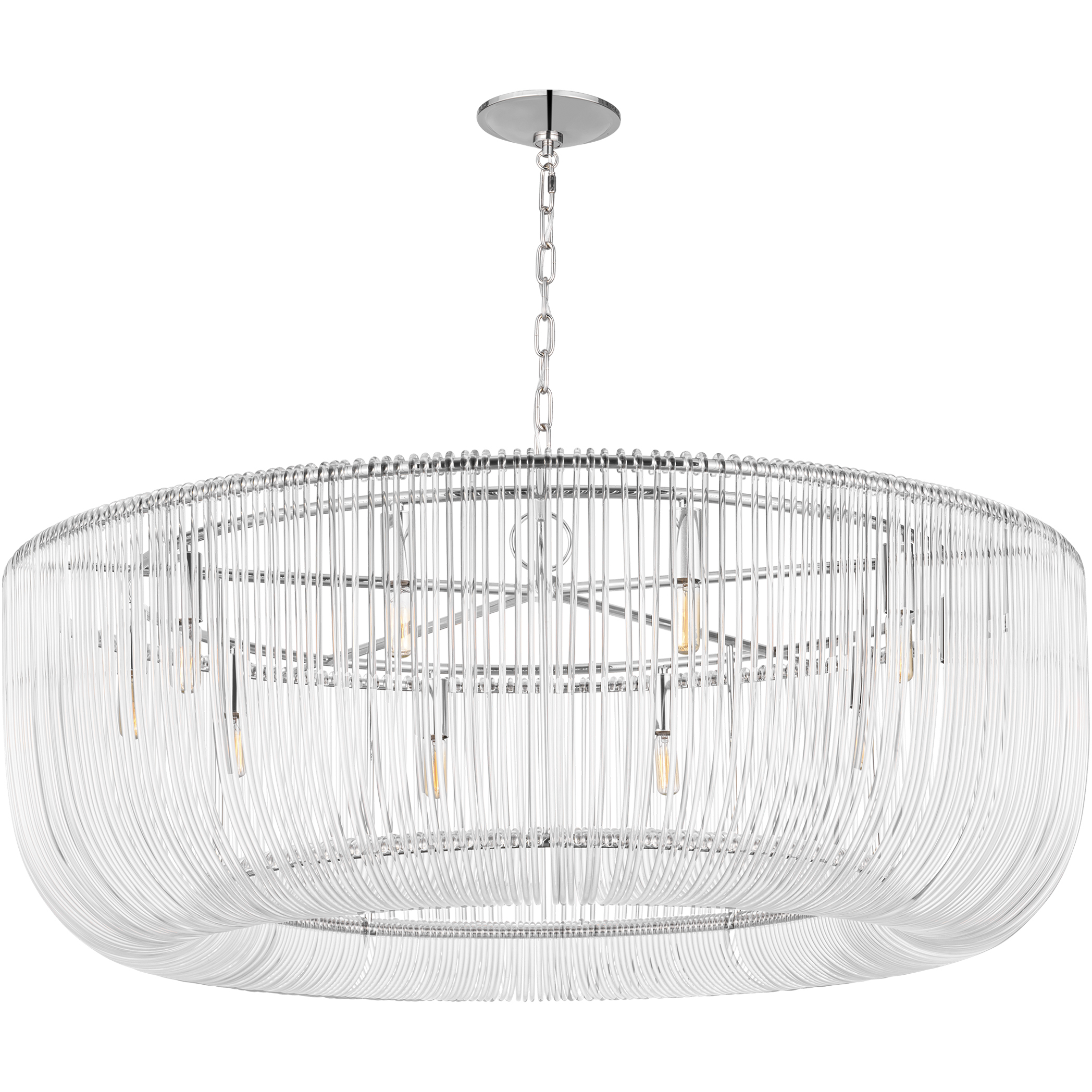 C&M by Chapman & Myers Pierce 10 Light 42 inch Polished Nickel Pendant Ceiling Light