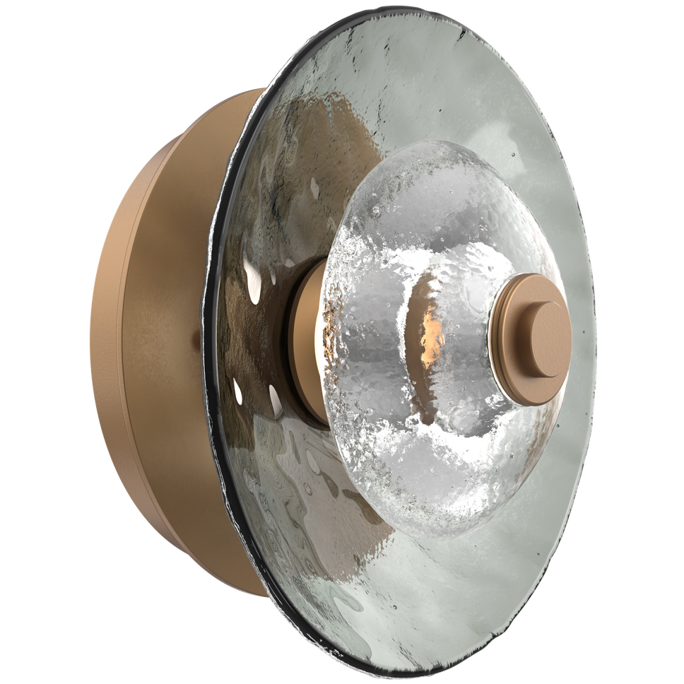 Atmosphere Cirrus LED Novel Brass Sconce/Flush Mount Ceiling Light in 3000K LED, Smoke Granite, Medium