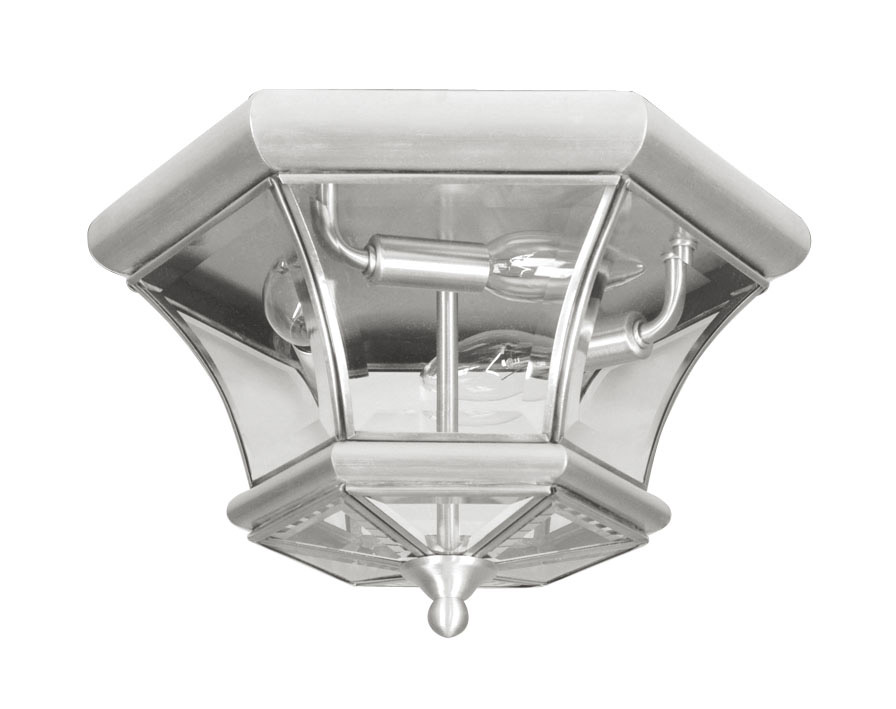 Monterey 3 Light 12.5 inch Brushed Nickel Flush Mount Ceiling Light