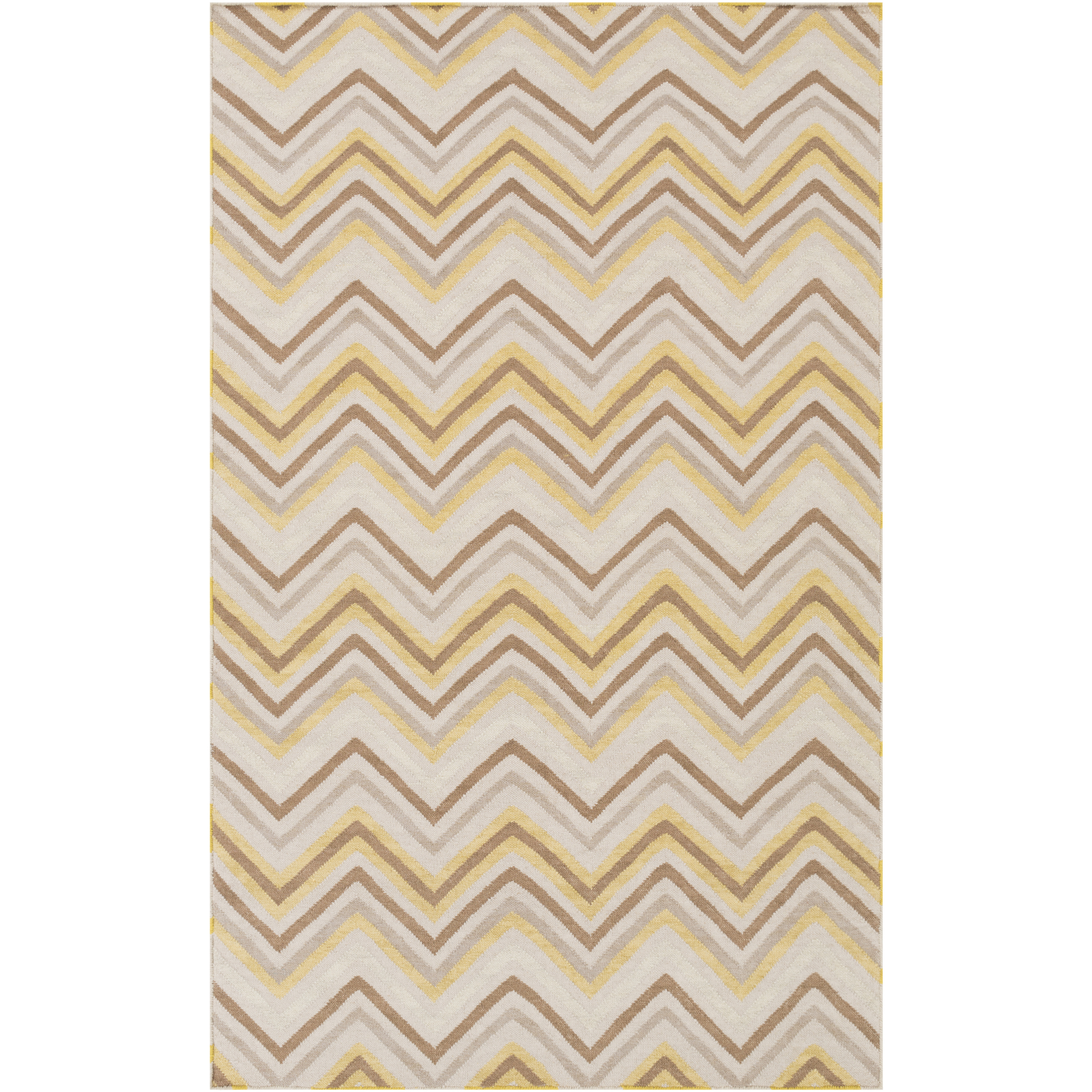 Frontier 66 X 42 inch Pale Blue, Khaki, Dark Brown Rug
