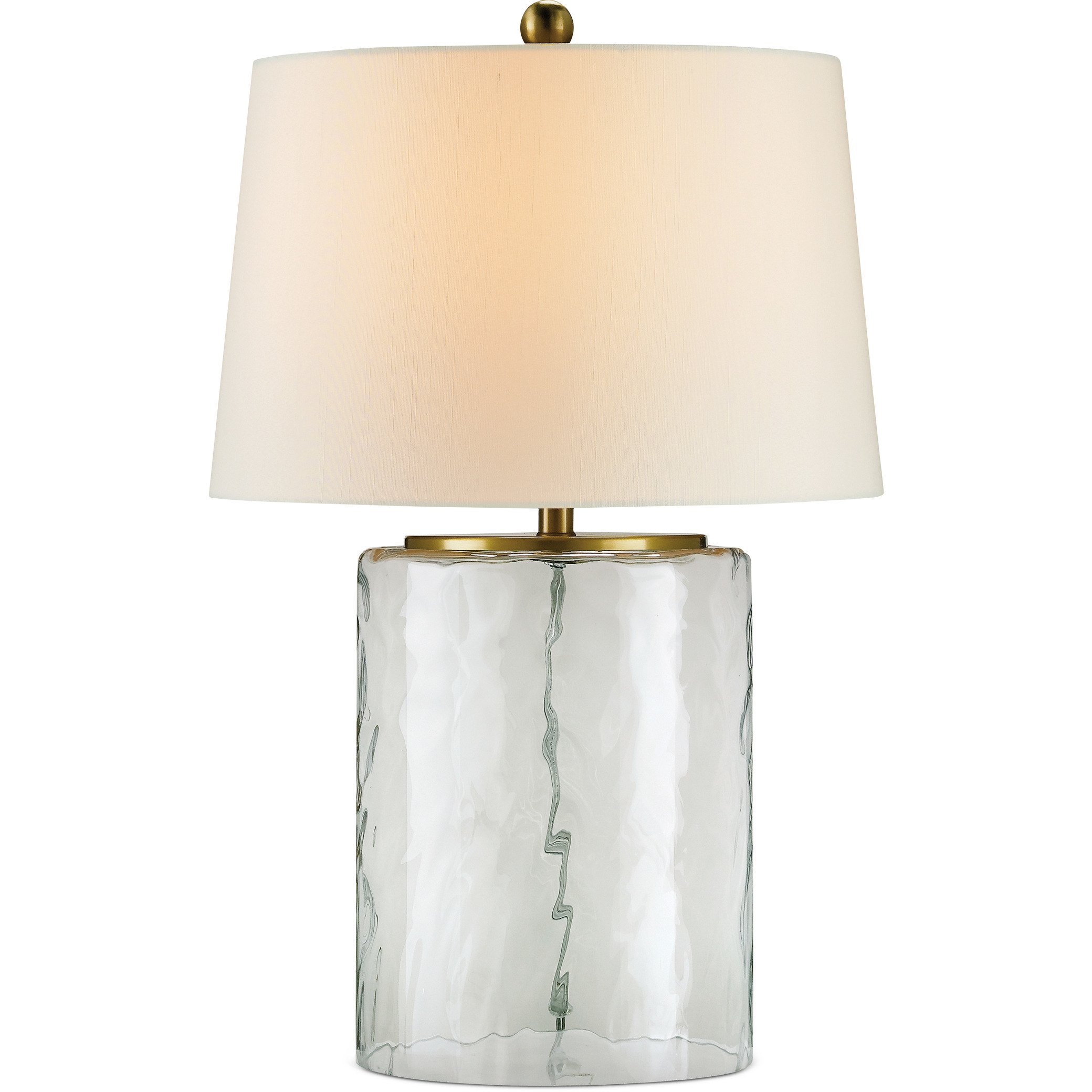 Oscar 25 inch 150 watt Clear and Brass Table Lamp Portable Light