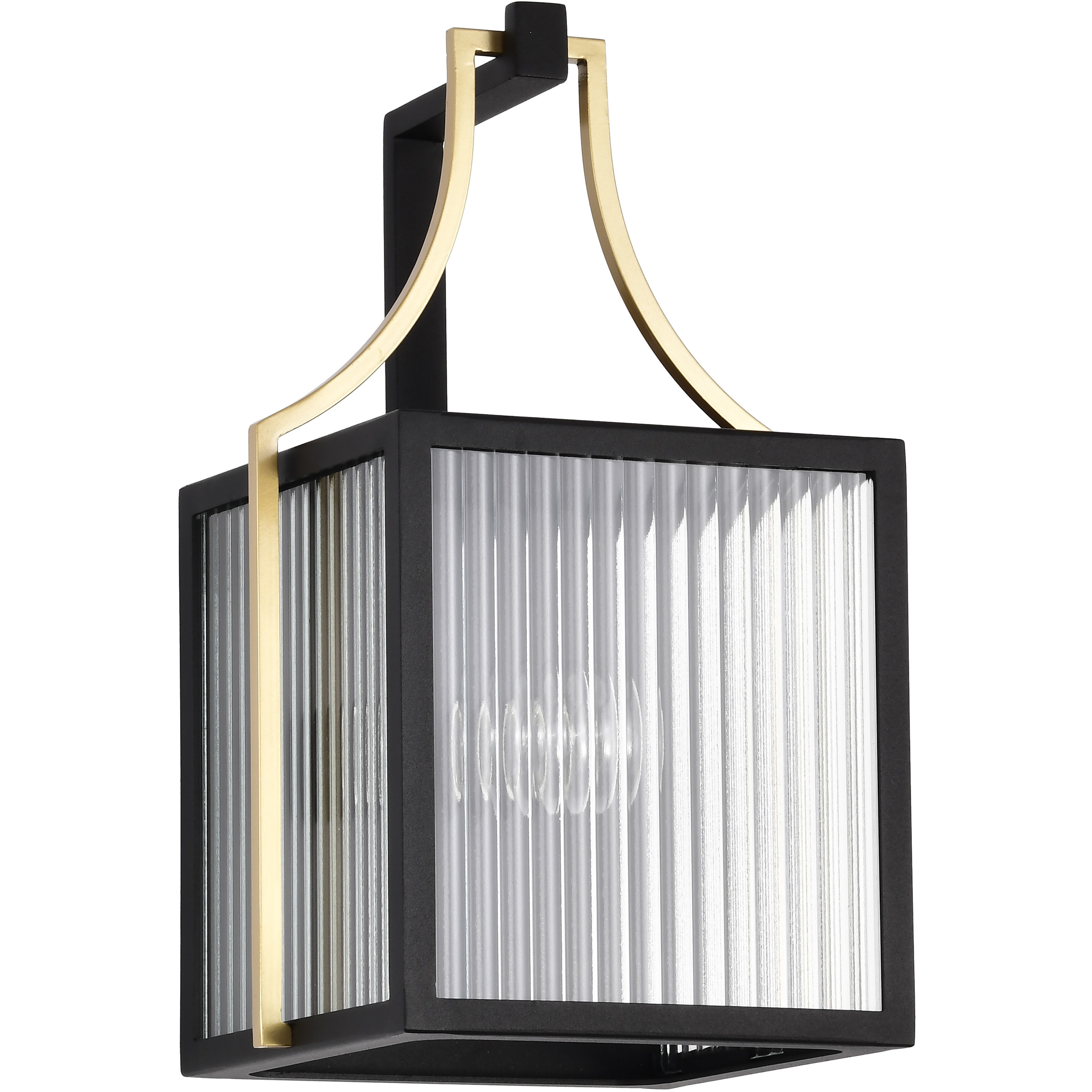 Holden 14.5 inch Black and Gold Outdoor Wall Light