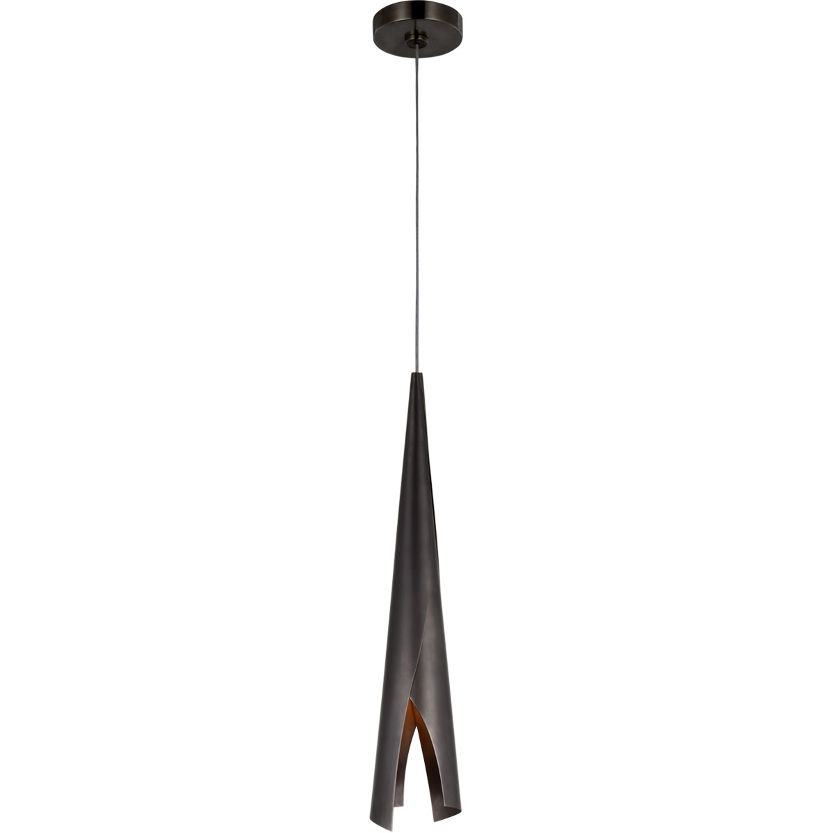 Kelly Wearstler Piel LED 4.5 inch Bronze Wrapped Pendant Ceiling Light, Small