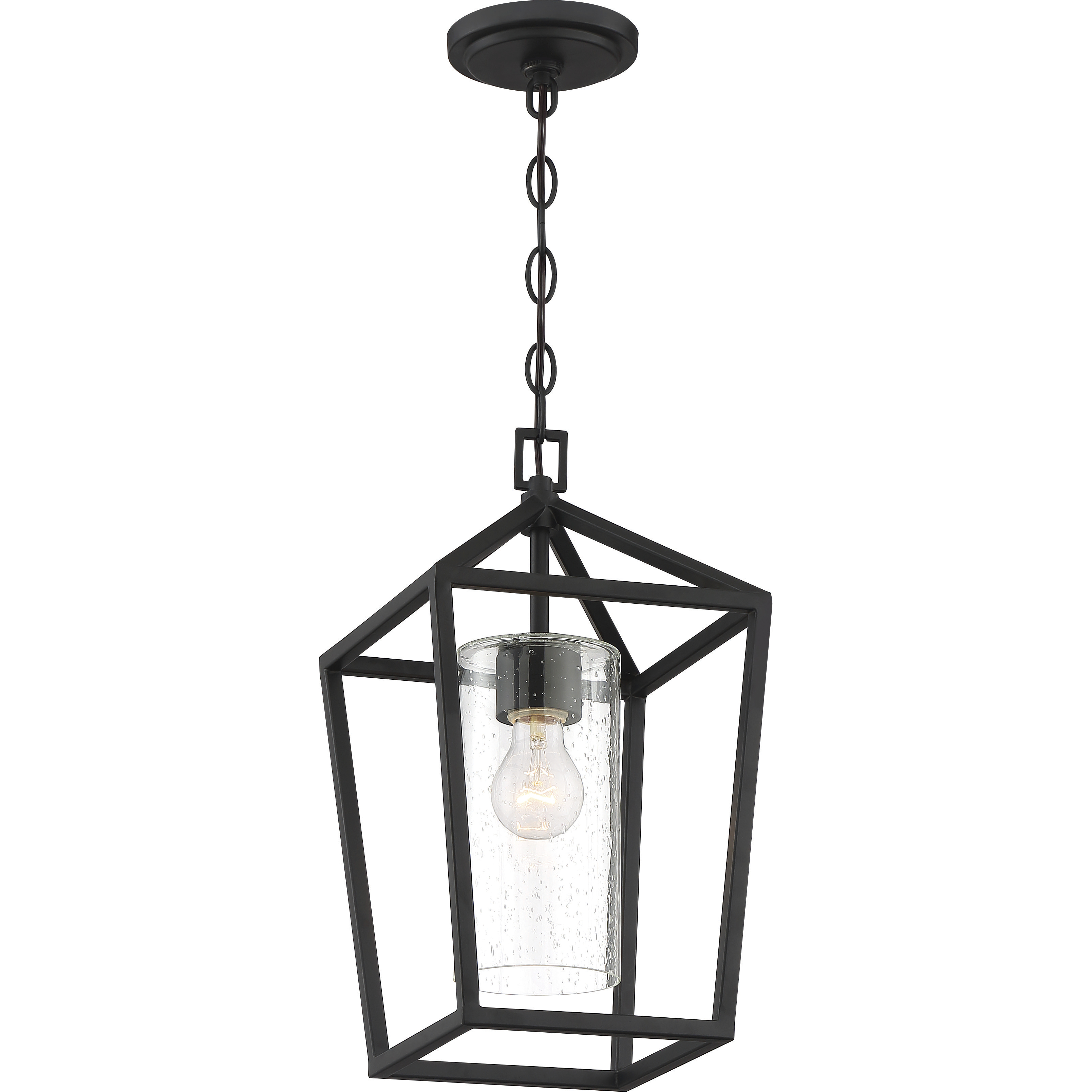Hopewell 1 Light 9 inch Matte Black Outdoor Hanging Lantern