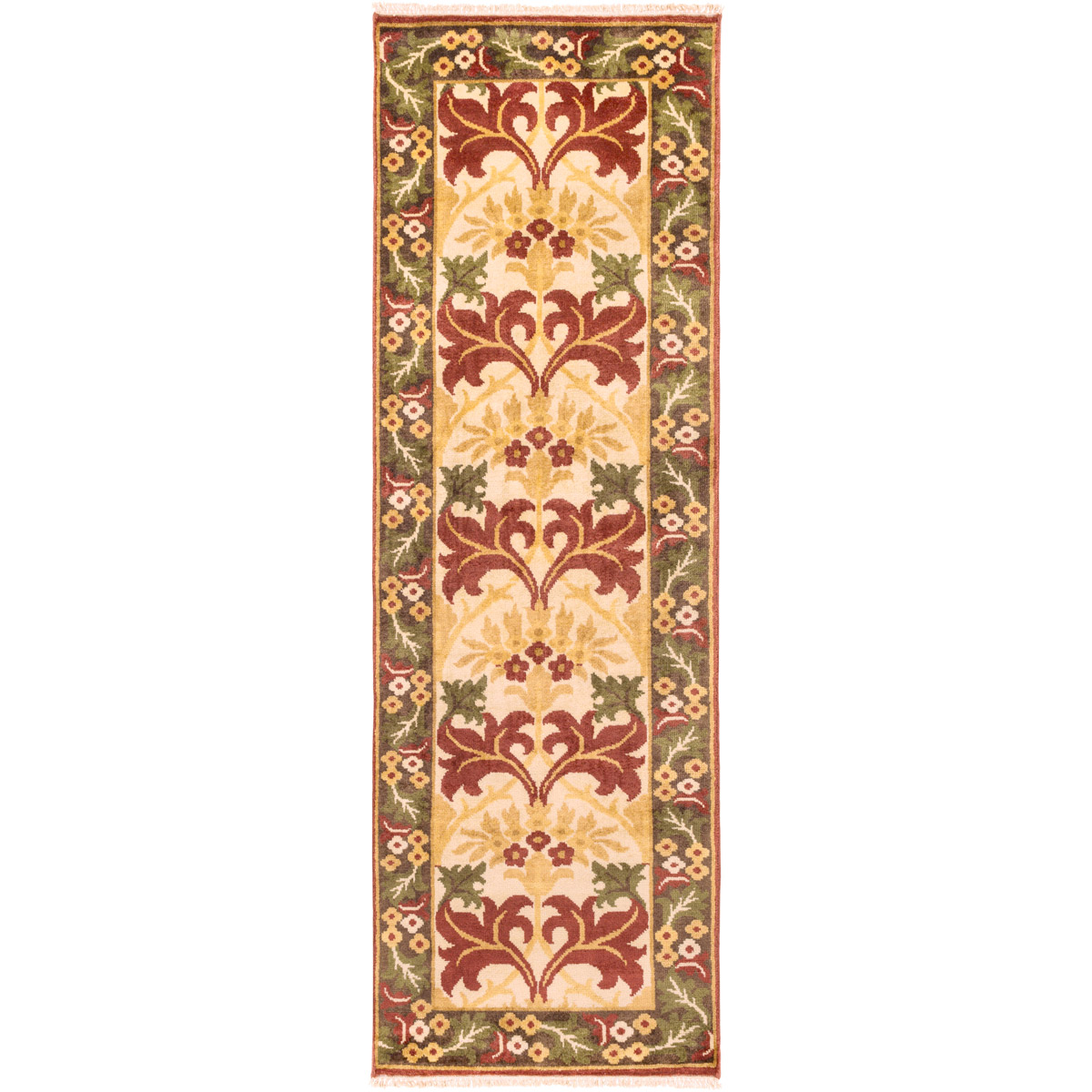 Uncharted 96 X 30 inch Beige, Dark Brown, Dark Red, Peach Rug