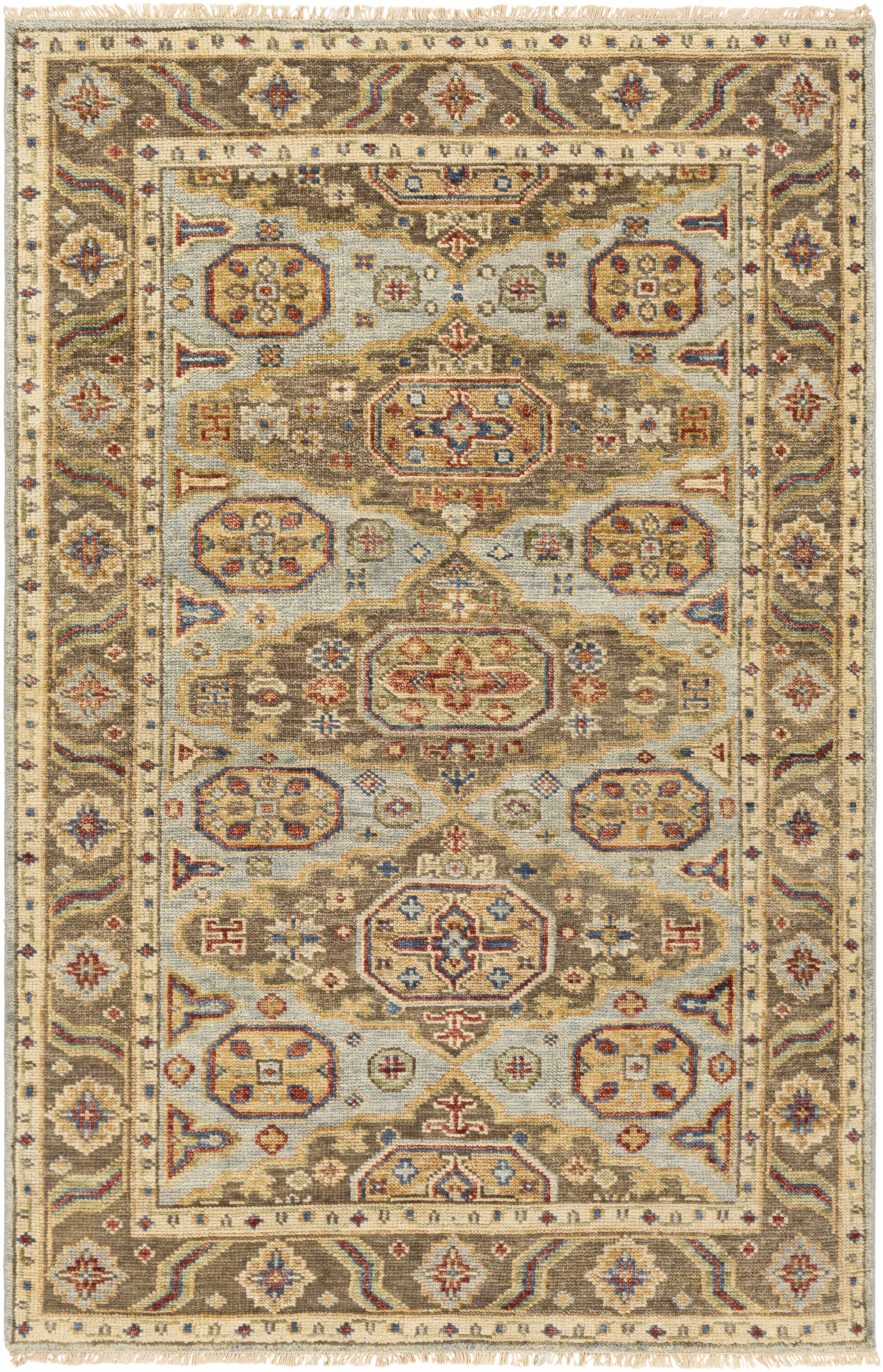 Biscayne 72 X 48 inch Aqua Rug in 4 X 6, Rectangle