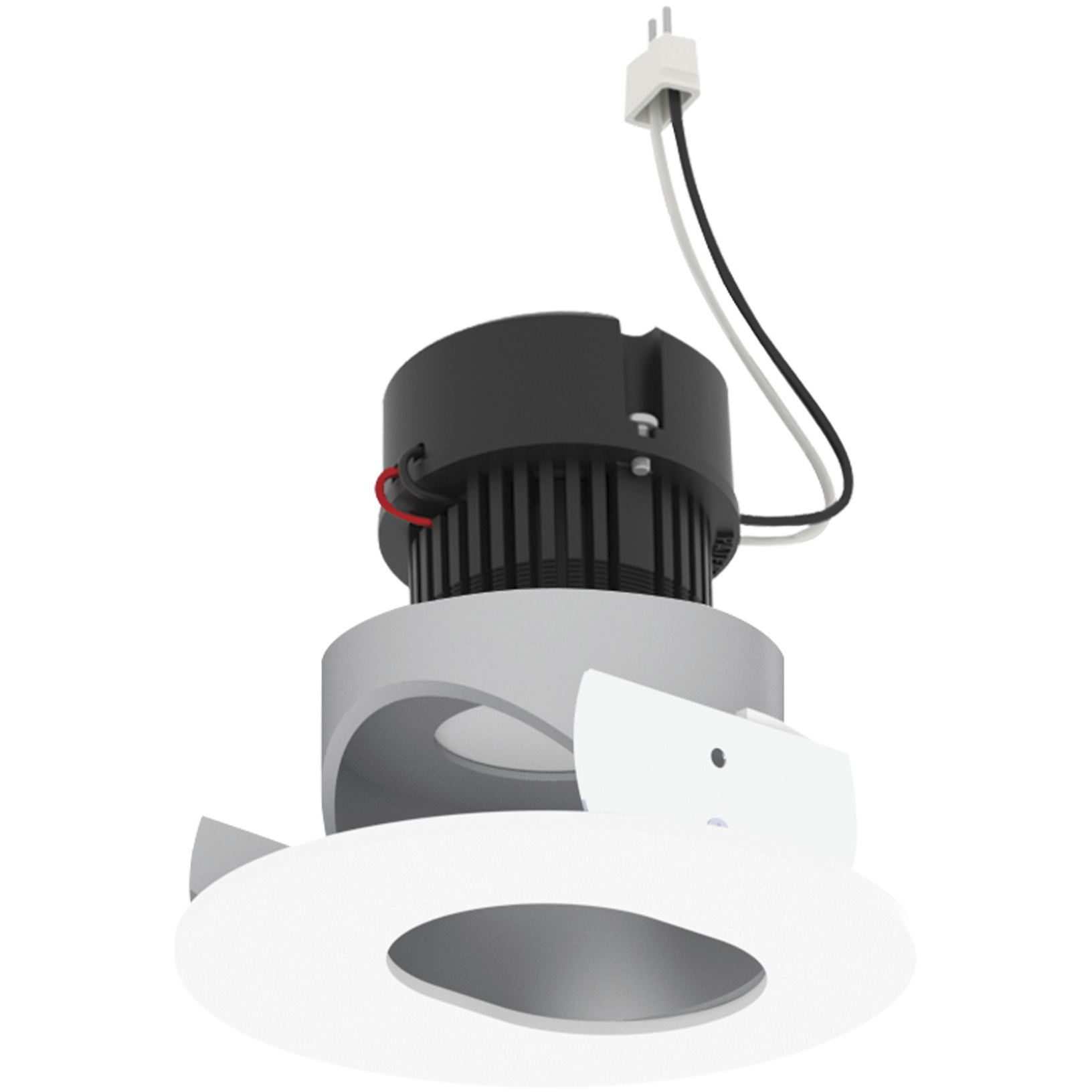 Pearl Haze Slot Aperture / Bright White Flange LED Round Adjustable Slot Aperture Retrofit in 4000K, Haze / Bright White, 4" Retrofit