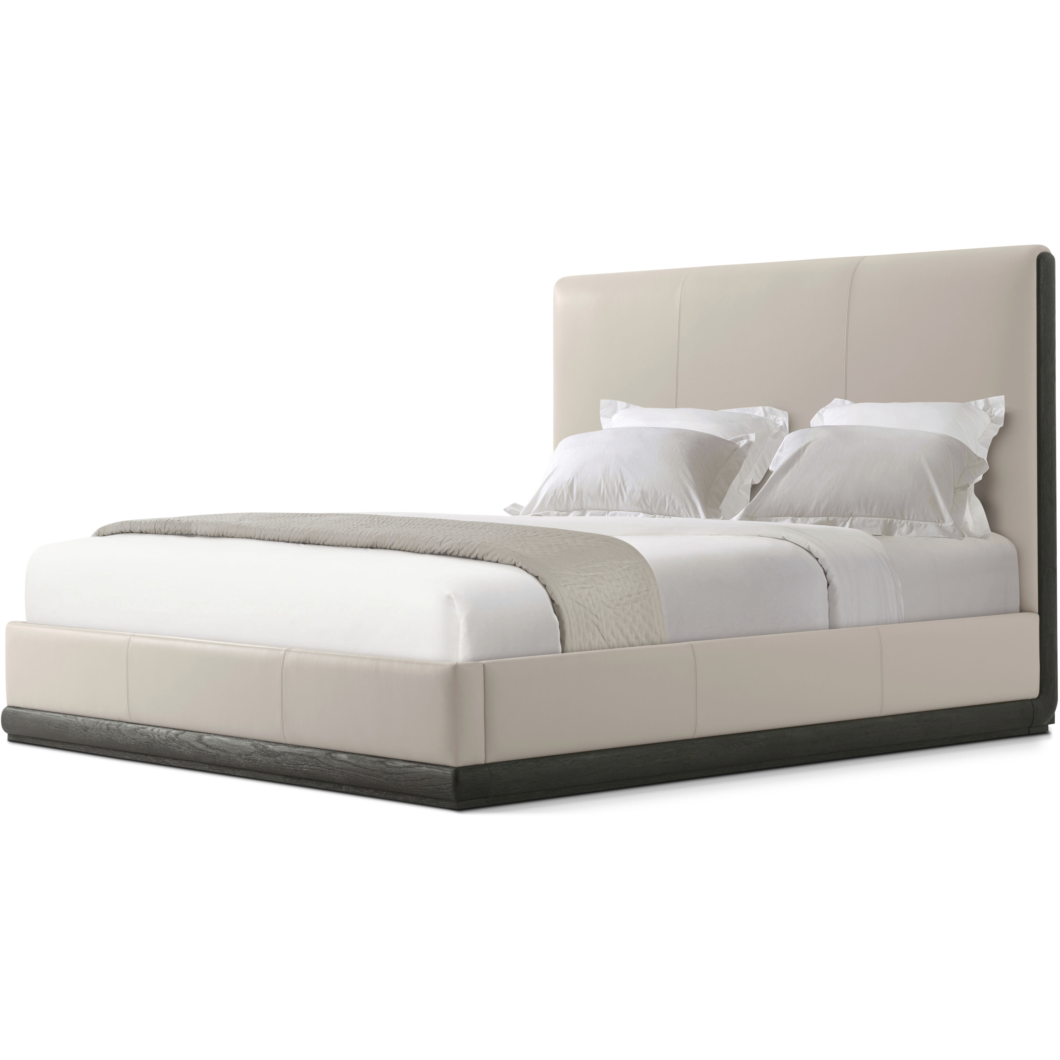 Repose Charcoal Oak US King Bed, Wooden, Upholstered