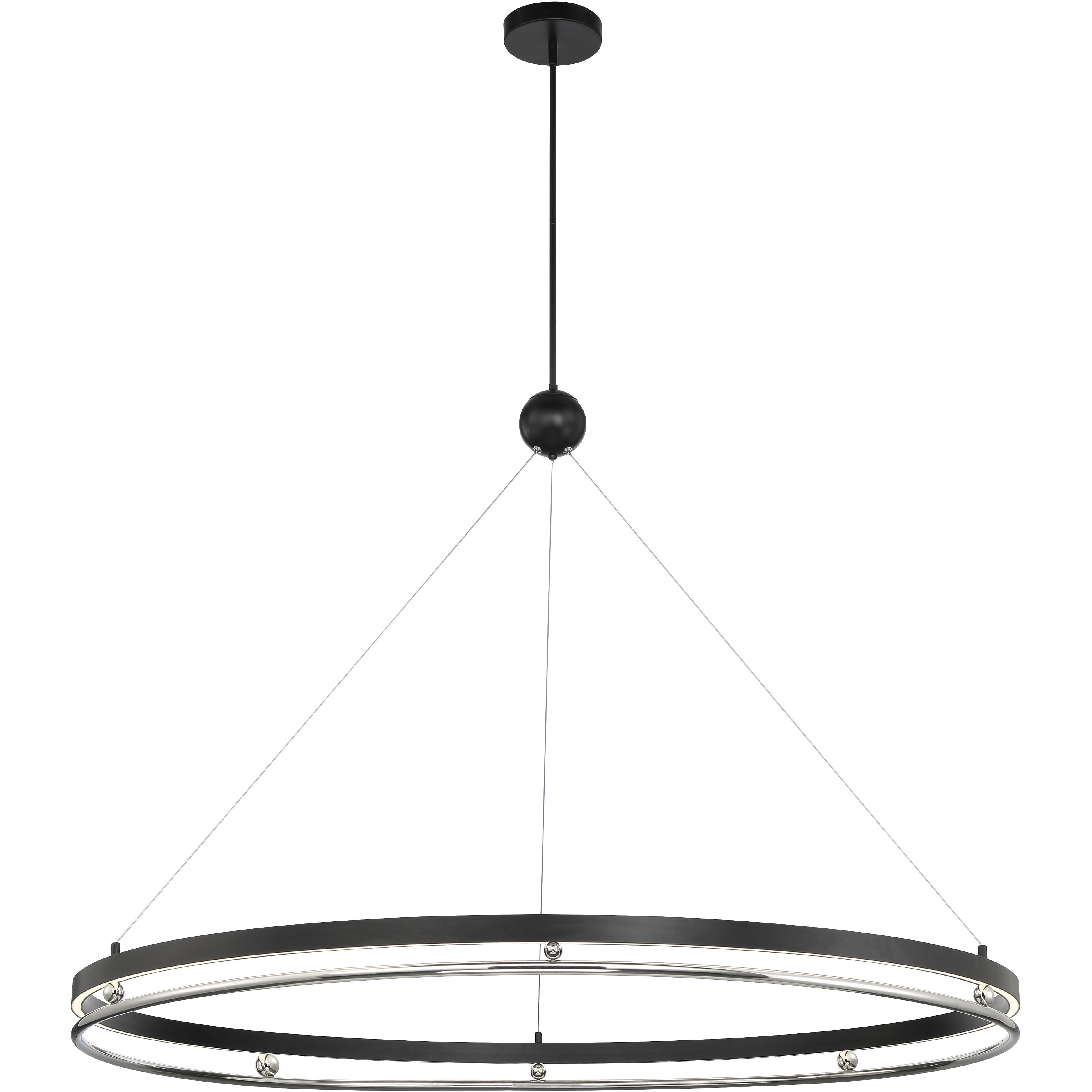 Grande Illusion LED 61 inch Coal with Polished Nickel Pendant Ceiling Light