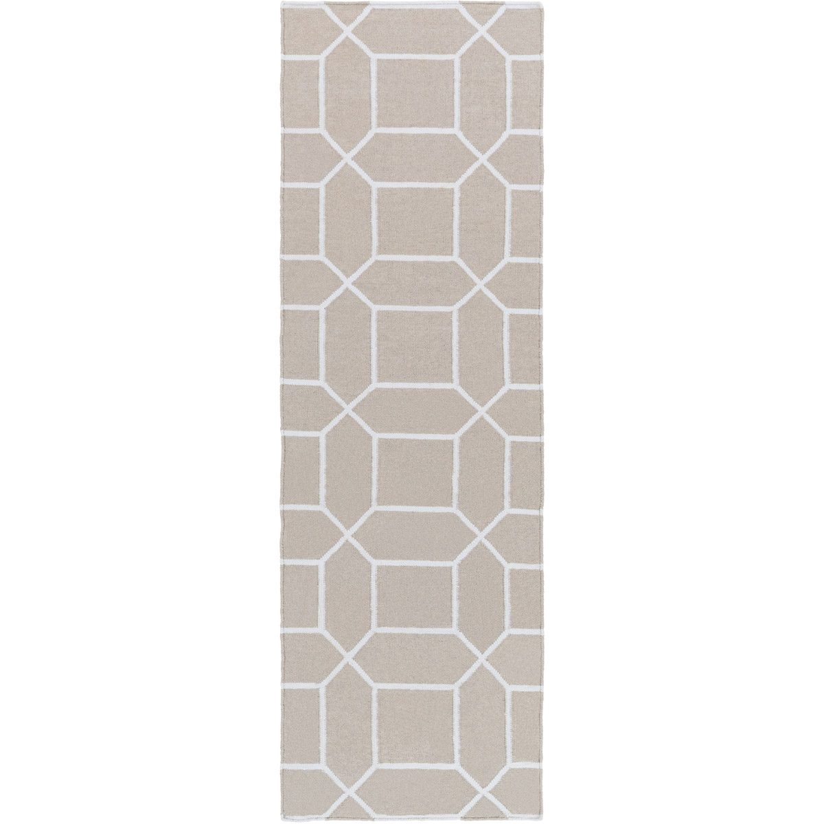 Lagoon 96 X 30 inch Ivory/White Indoor Area Rug, PET Yarn