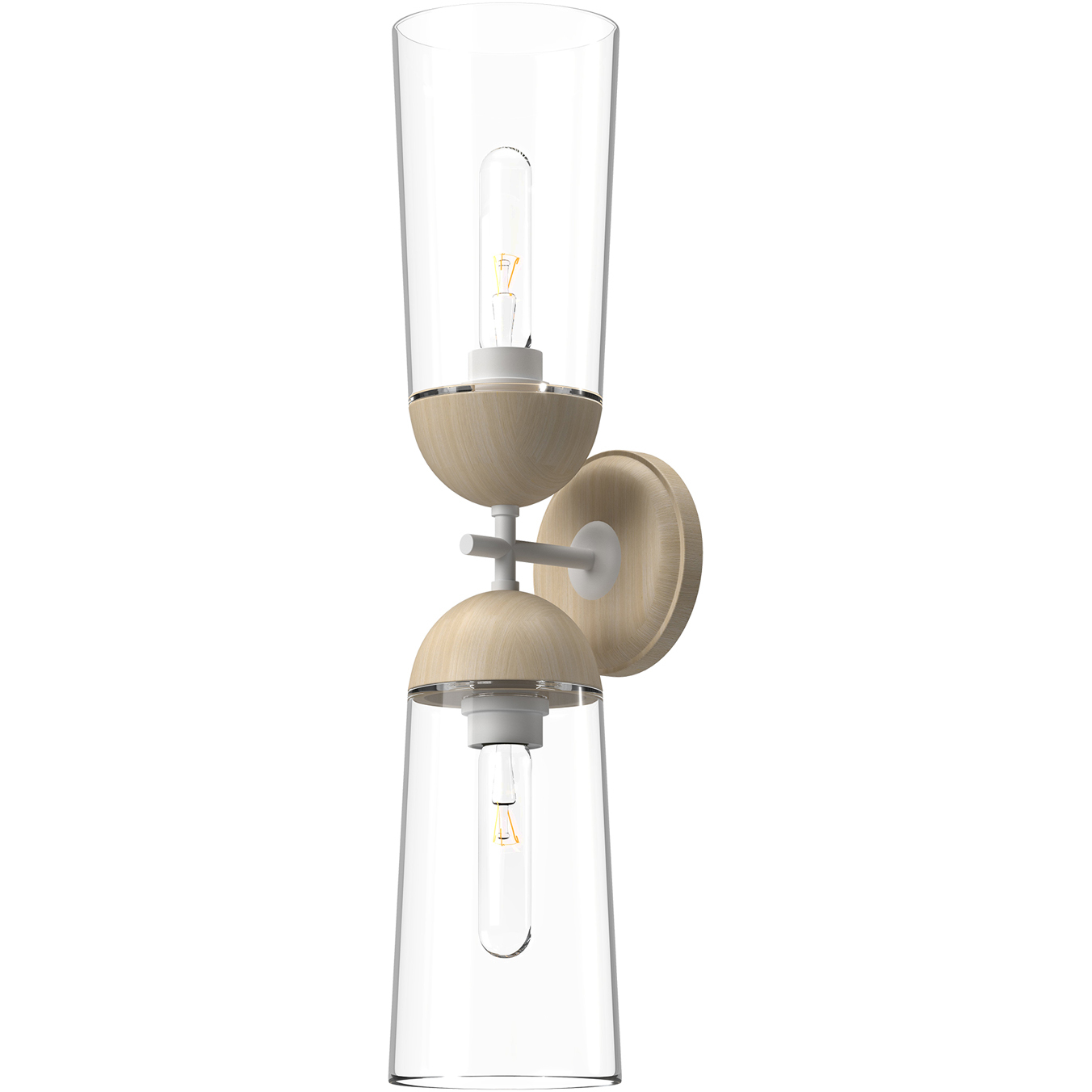 Alora Mood Emil 2 Light 5 inch White and White Oak Wall/Vanity Light Wall Light
