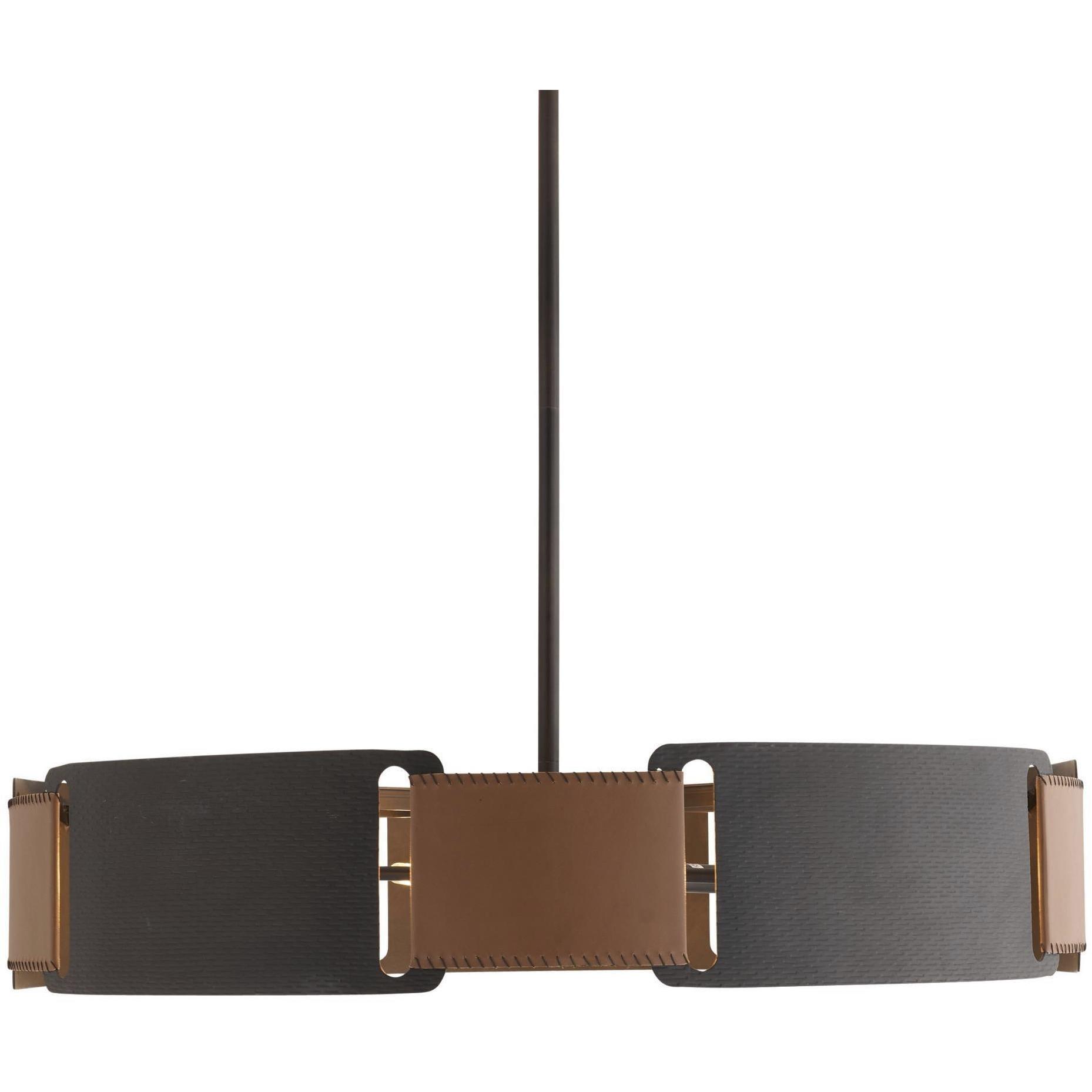 Ivan 5 Light 36.5 inch Brown and Blackened Iron Chandelier Ceiling Light