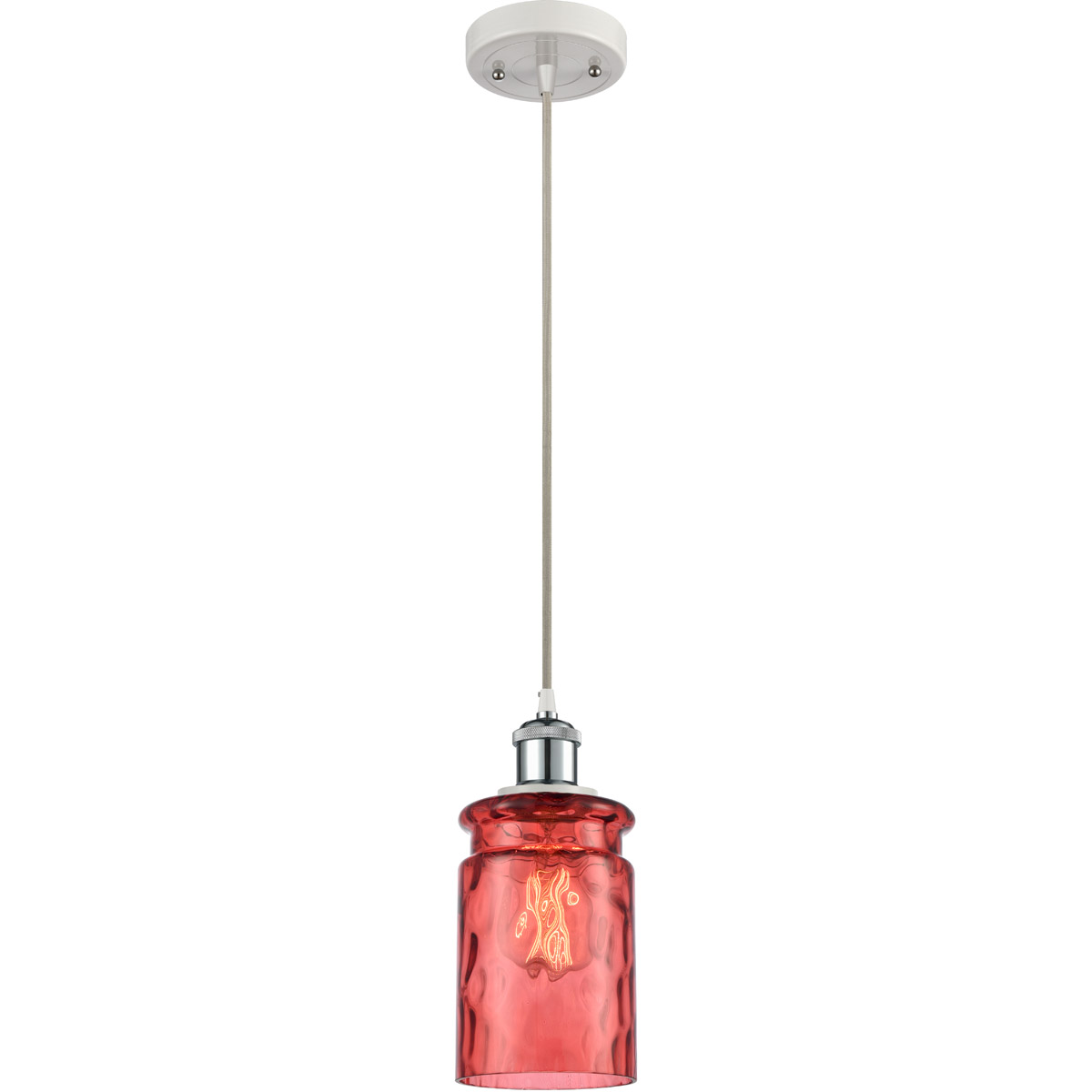 Ballston Candor 1 Light 4.75 inch White and Polished Chrome Mini Pendant Ceiling Light, Ballston