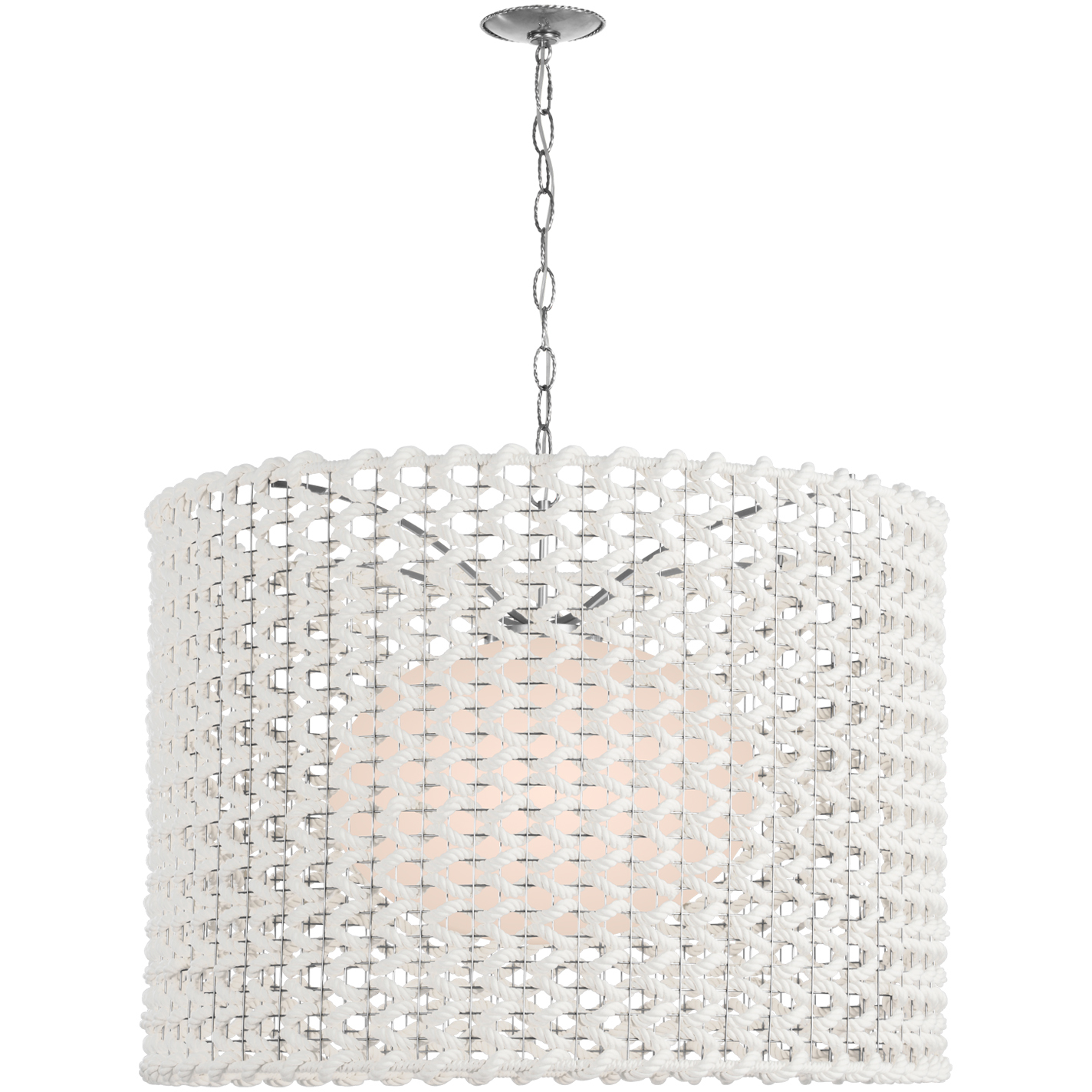 Fisher Weisman Catania LED 40 inch Polished Nickel Hanging Shade Ceiling Light
