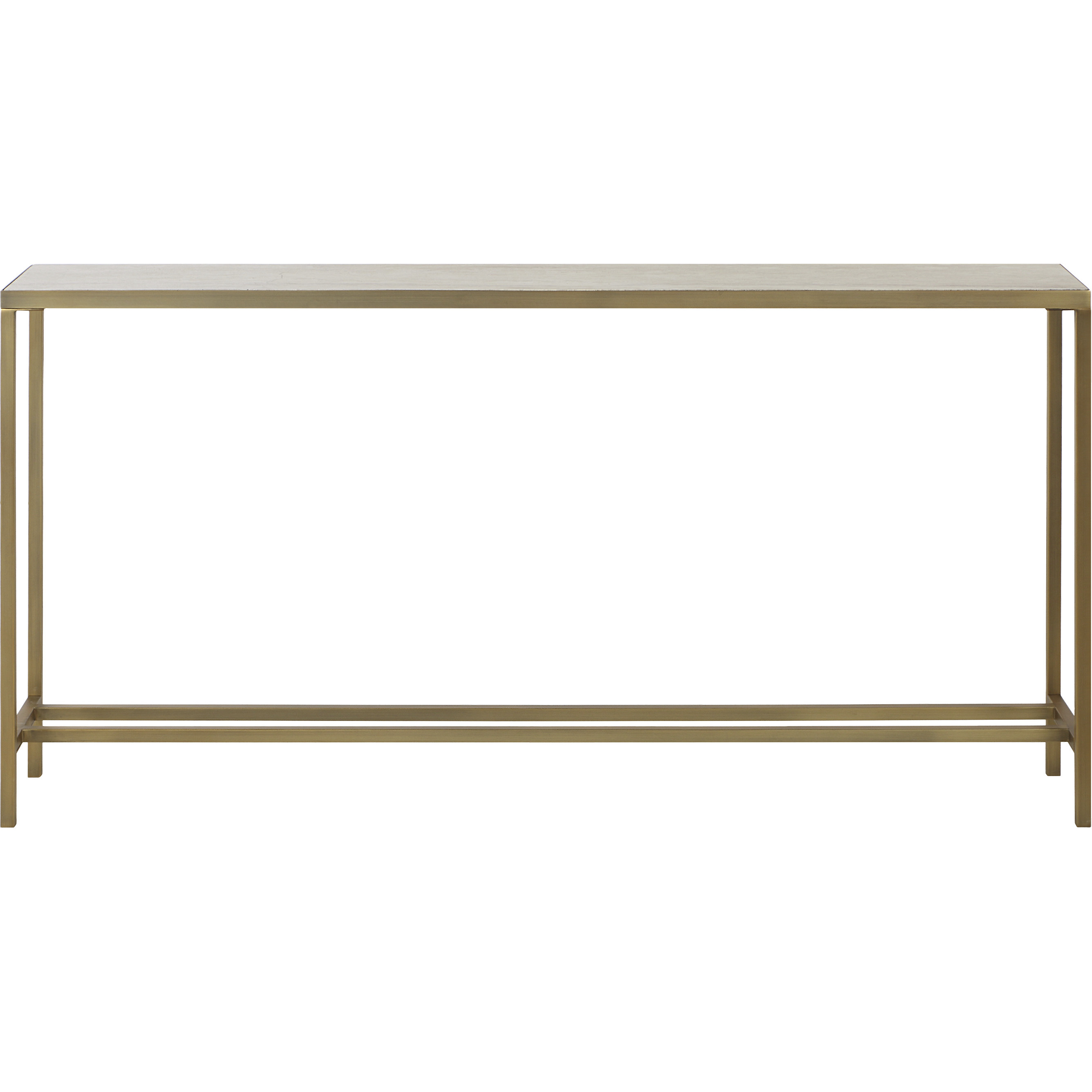 Bodin 30 inch Antique Brushed Brass and Natural Console Table