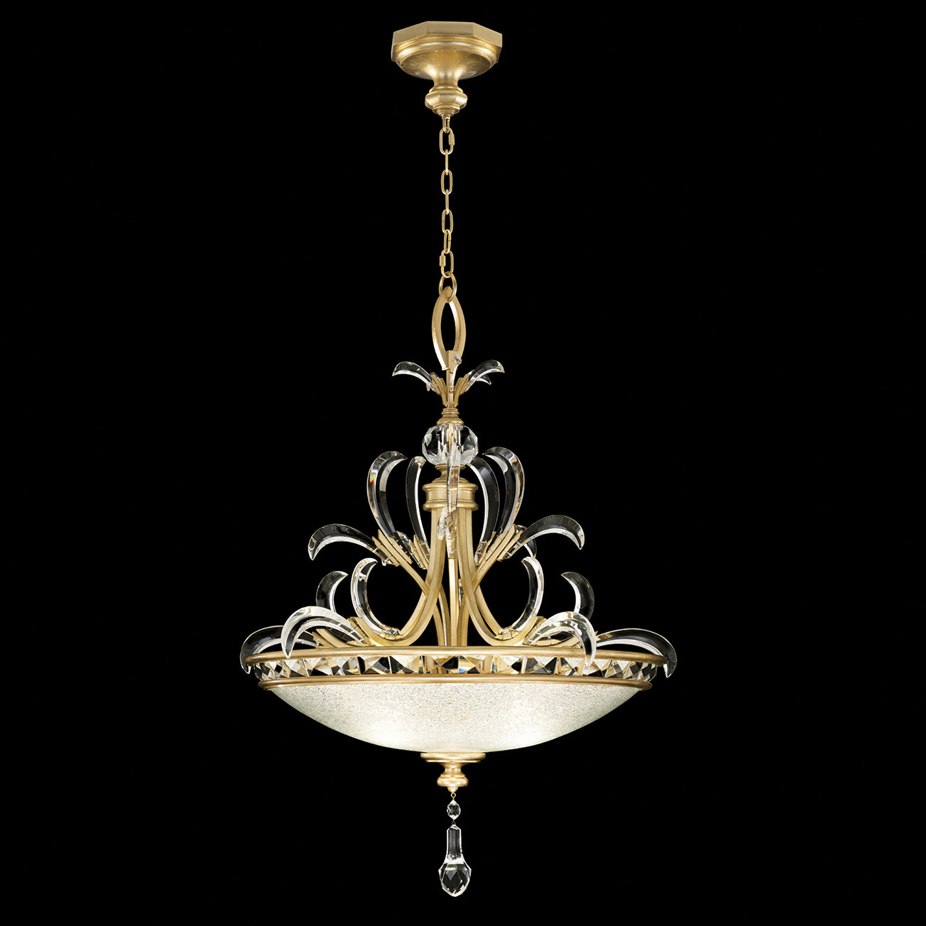 Beveled Arcs 3 Light 32 inch Gold Pendant Ceiling Light