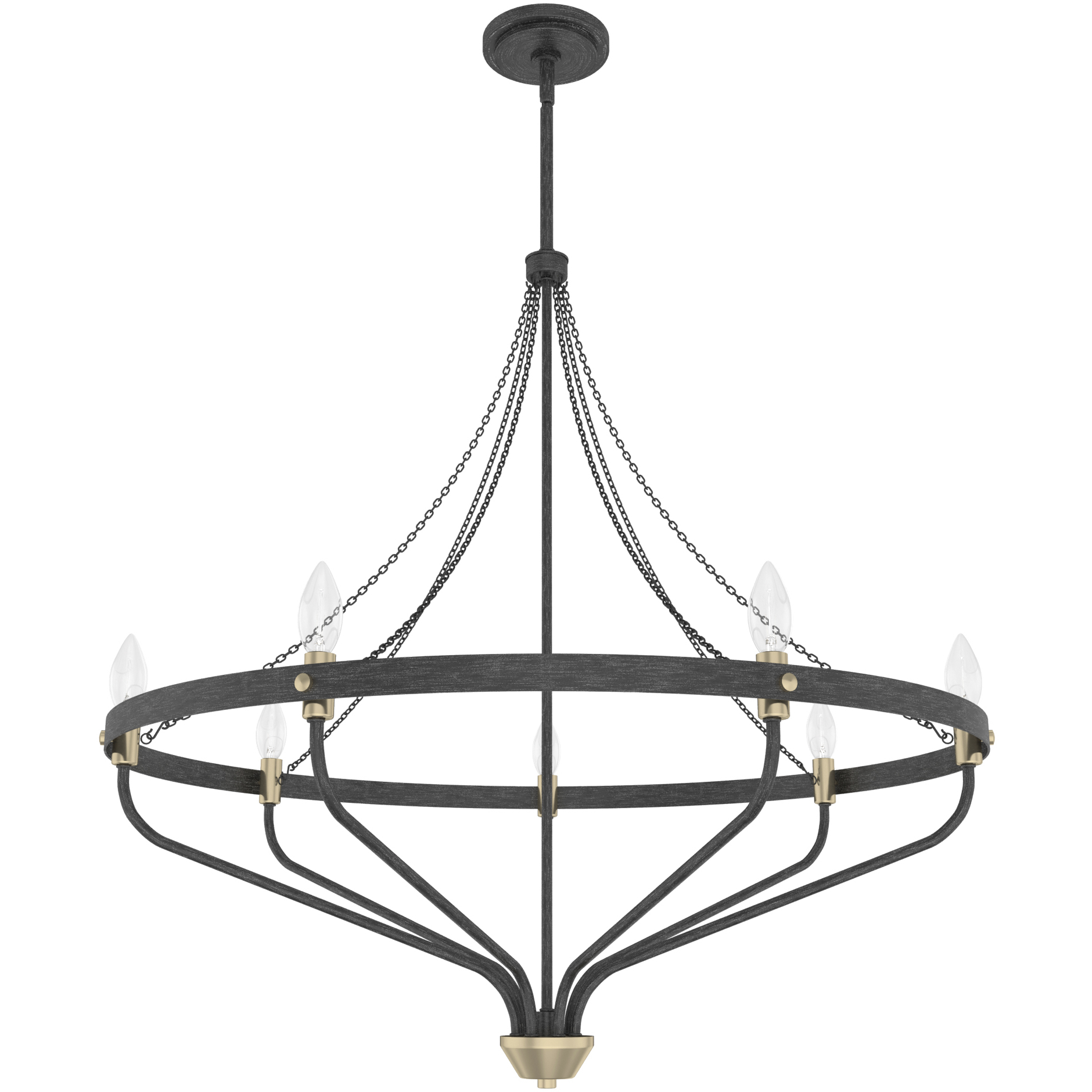 Merlin 7 Light 30.25 inch Rustic Iron Chandelier Ceiling Light