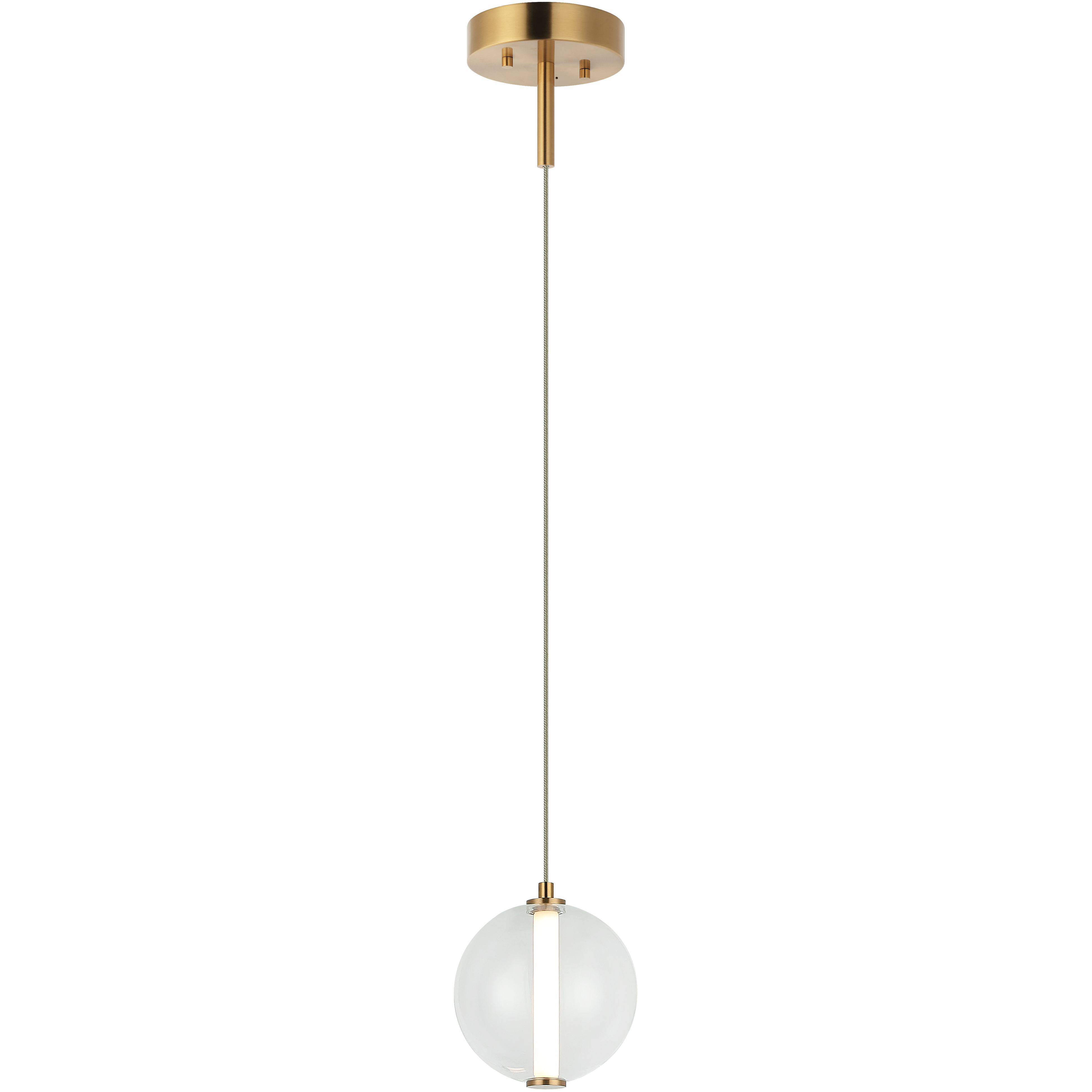 Matteo Lighting Belange LED 6 inch Aged Gold Brass Pendant Ceiling Light C69601AGCL - Open Box