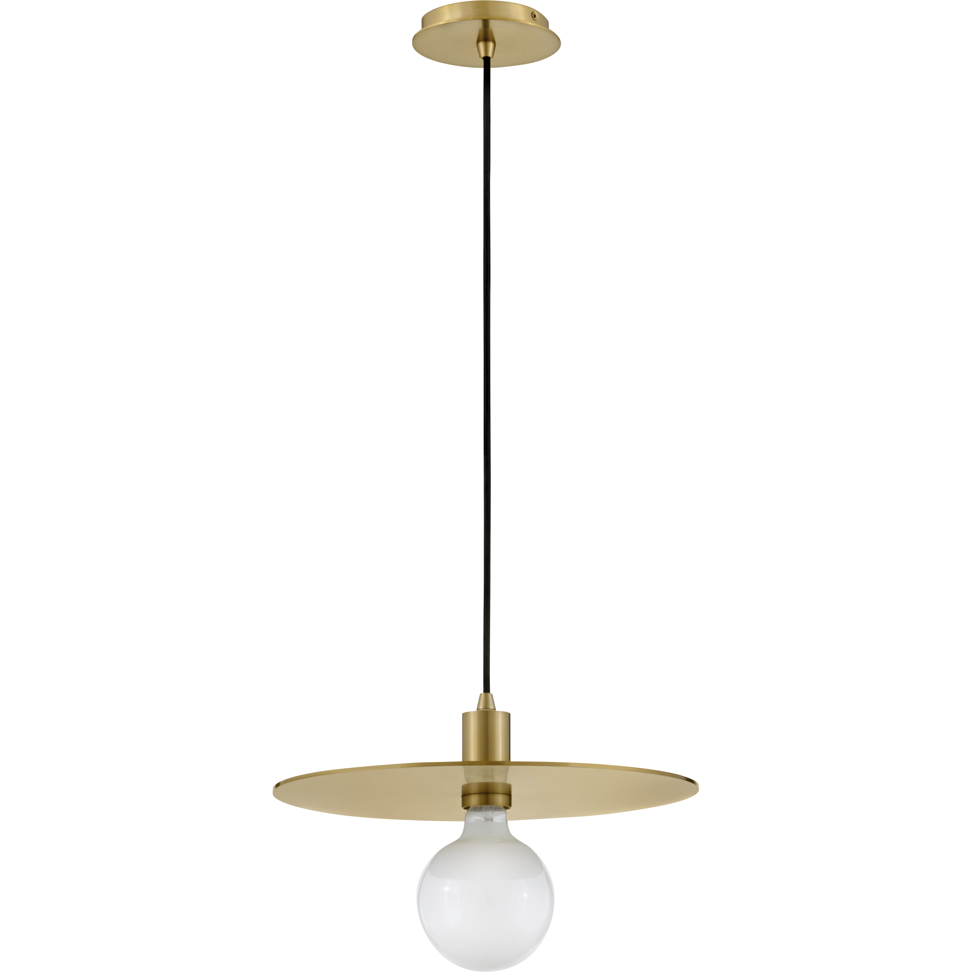 Lulu LED 15 inch Lacquered Brass Pendant Ceiling Light, Semi-Flush Mount