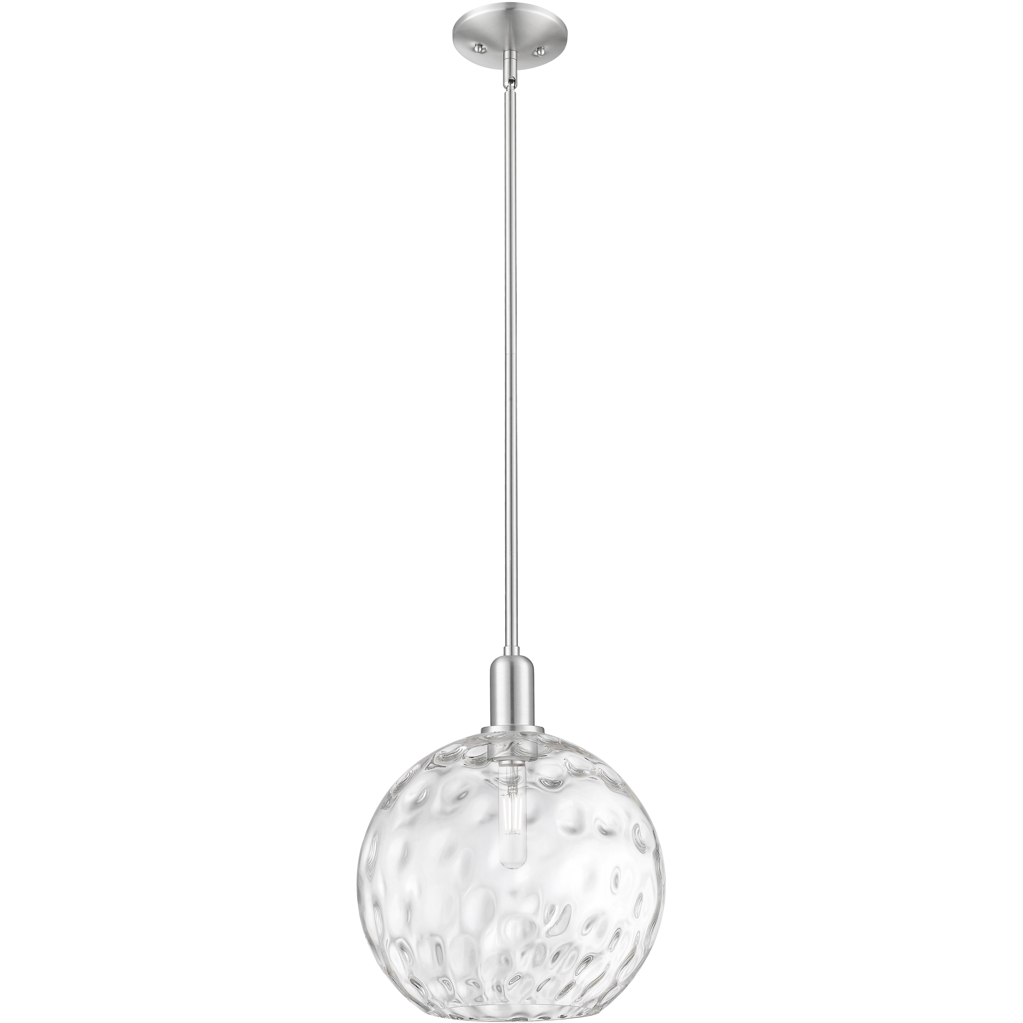 Arcadia Athens Water Glass 1 Light 12 inch Brushed Satin Nickel Mini Pendant Ceiling Light