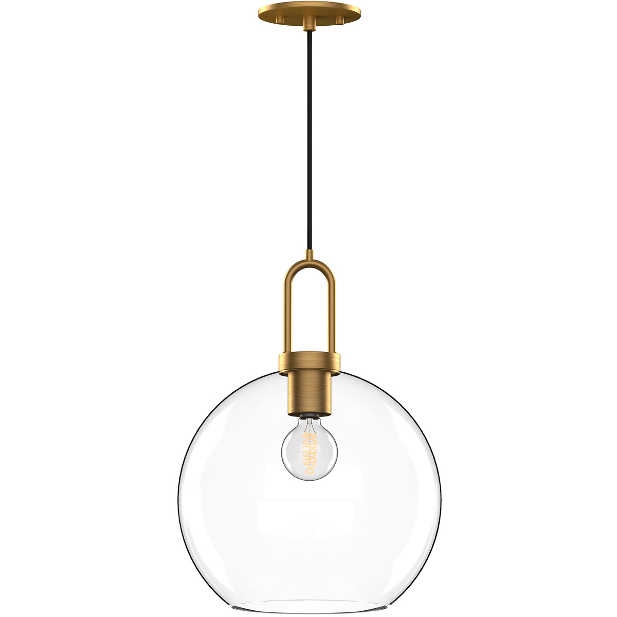 Alora Mood Soji 1 Light 9.88 inch Aged Gold Pendant Ceiling Light in Clear Glass