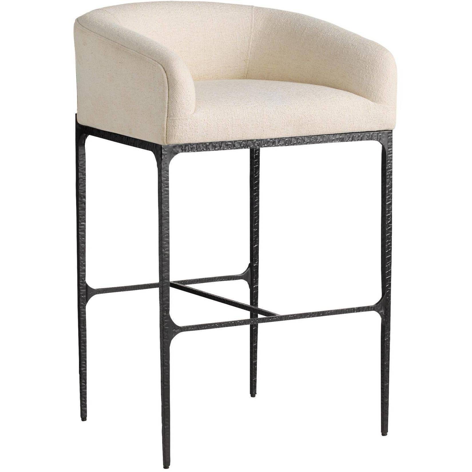 Osbourne 39 inch Oxford White and Blackened Iron Bar Stool