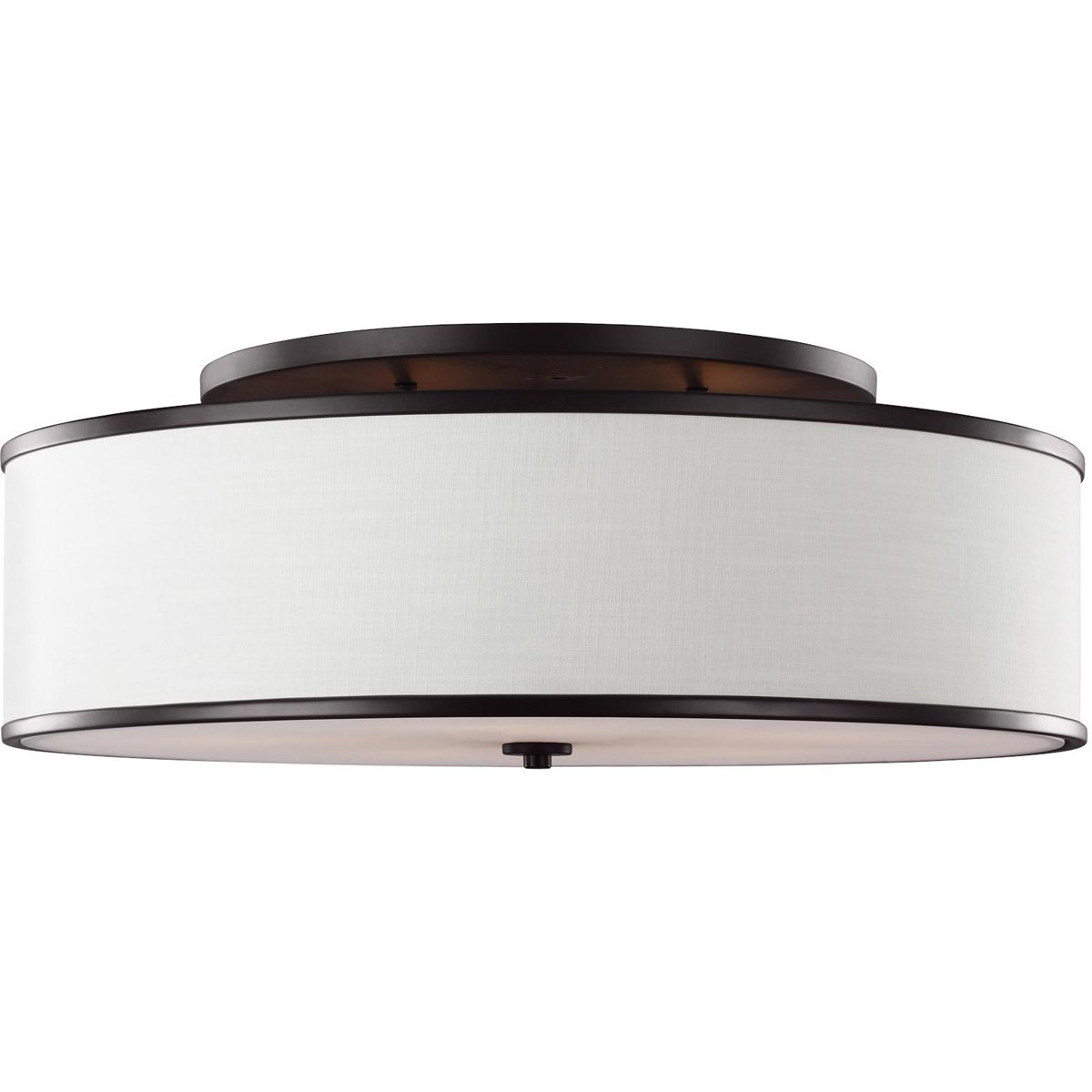 Sean Lavin Lennon 5 Light 30.25 inch Oil Rubbed Bronze Semi-Flush Mount Ceiling Light, Ivory Linen