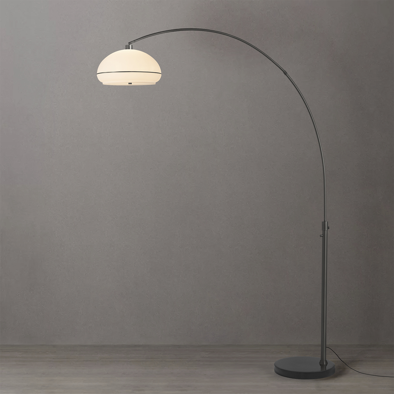 Morelli 92 inch 14 watt Black Nickel and Black Arc Floor Lamp Portable Light