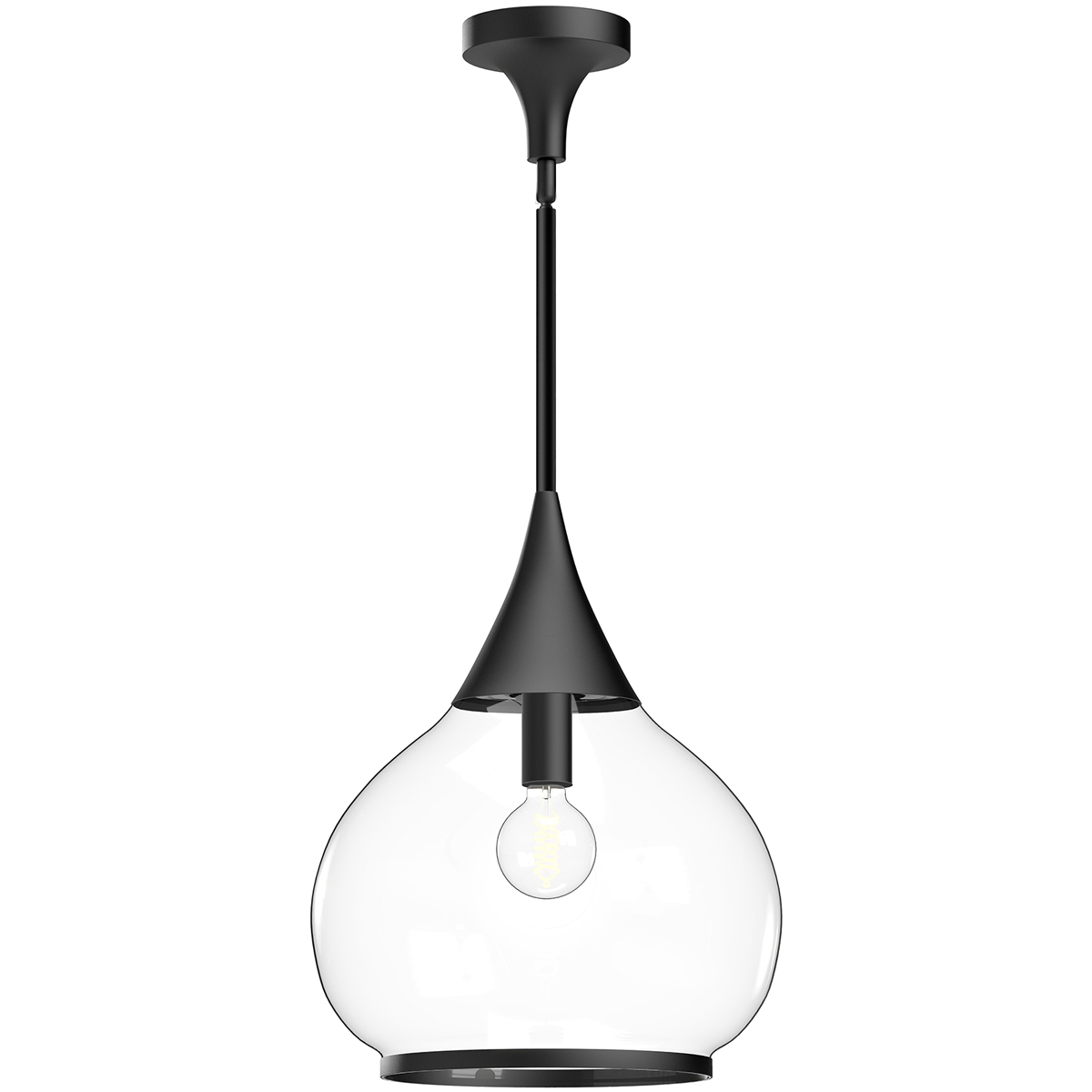 Alora Mood Hazel 1 Light 14.13 inch Matte Black Pendant Ceiling Light in Clear Glass