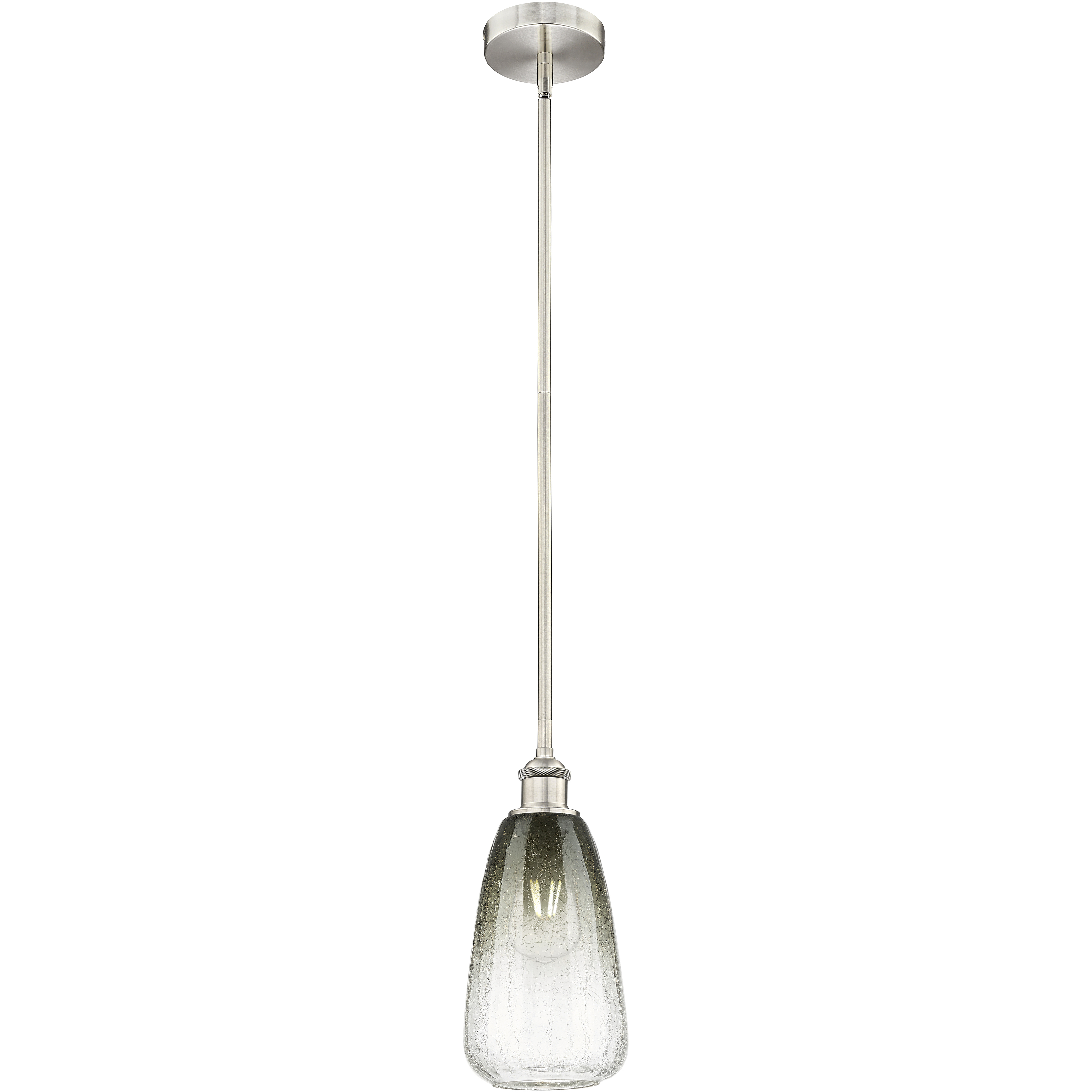 Edison Brookhaven Almond 1 Light 6 inch Brushed Satin Nickel Mini Pendant Ceiling Light in Slate Glass