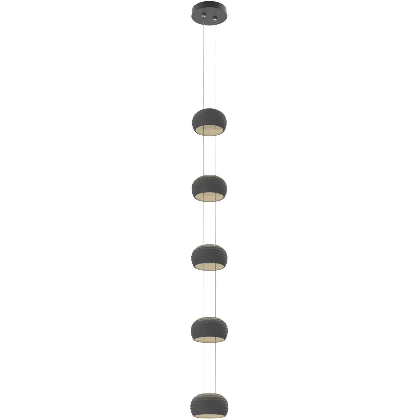 Torno LED 6.4 inch Matte Black with Charcoal Stack Pendant Ceiling Light