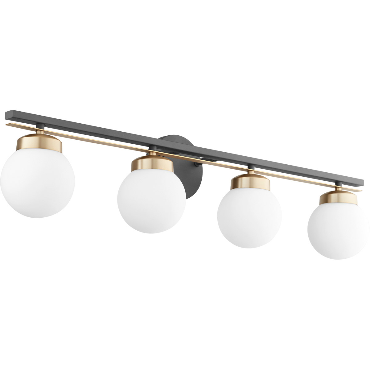 Nimbus 4 Light 33.75 inch Noir with Aged Brass Vanity Light Wall Light