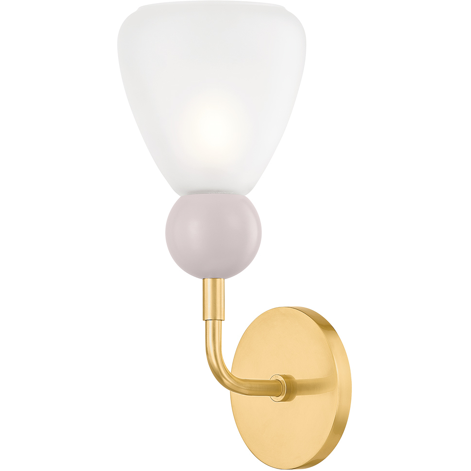 Doreen 1 Light 5.25 inch Aged Brass and Soft Peignoir Wall Sconce Wall Light