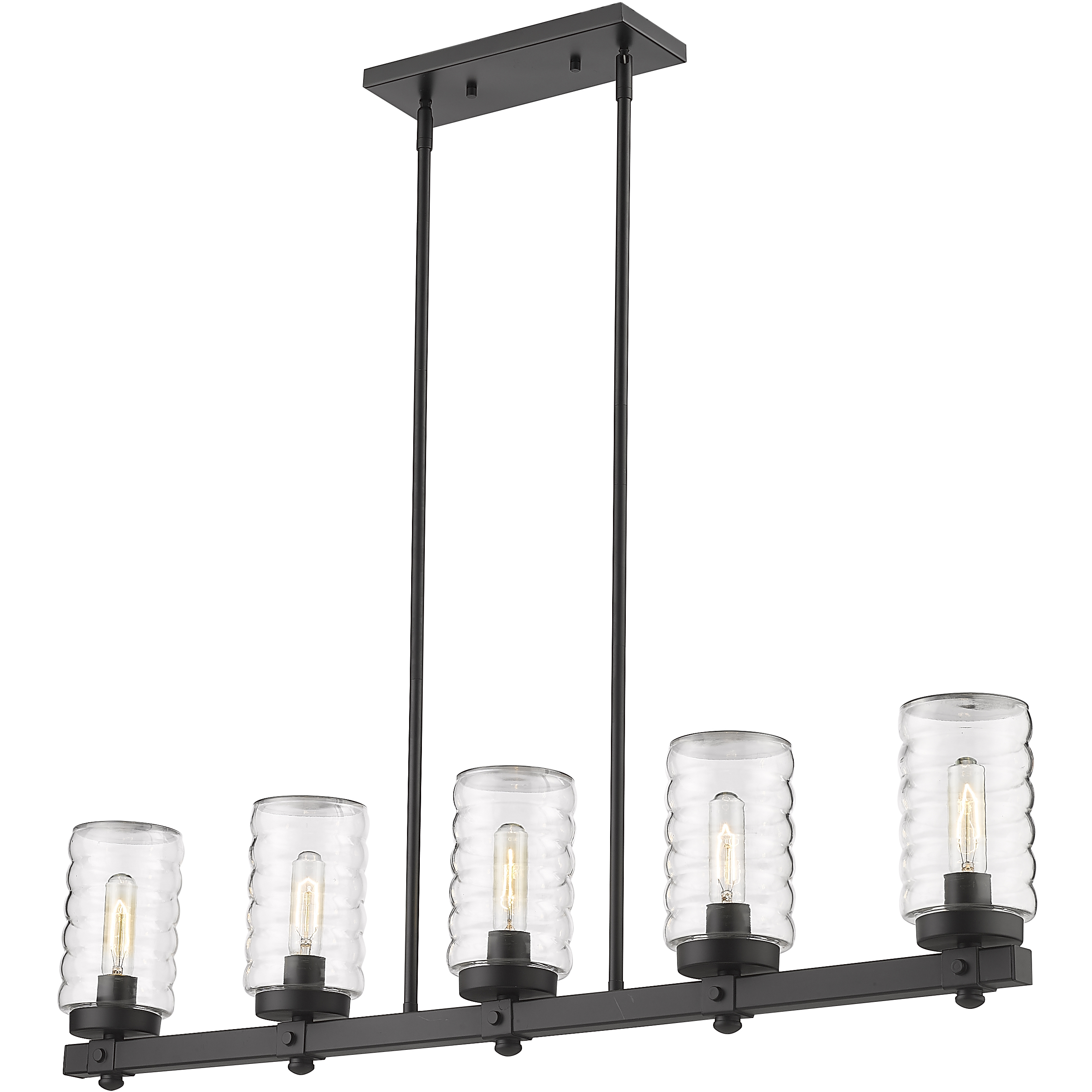 Tahoe 5 Light 4.5 inch Matte Black Outdoor Linear Chandelier