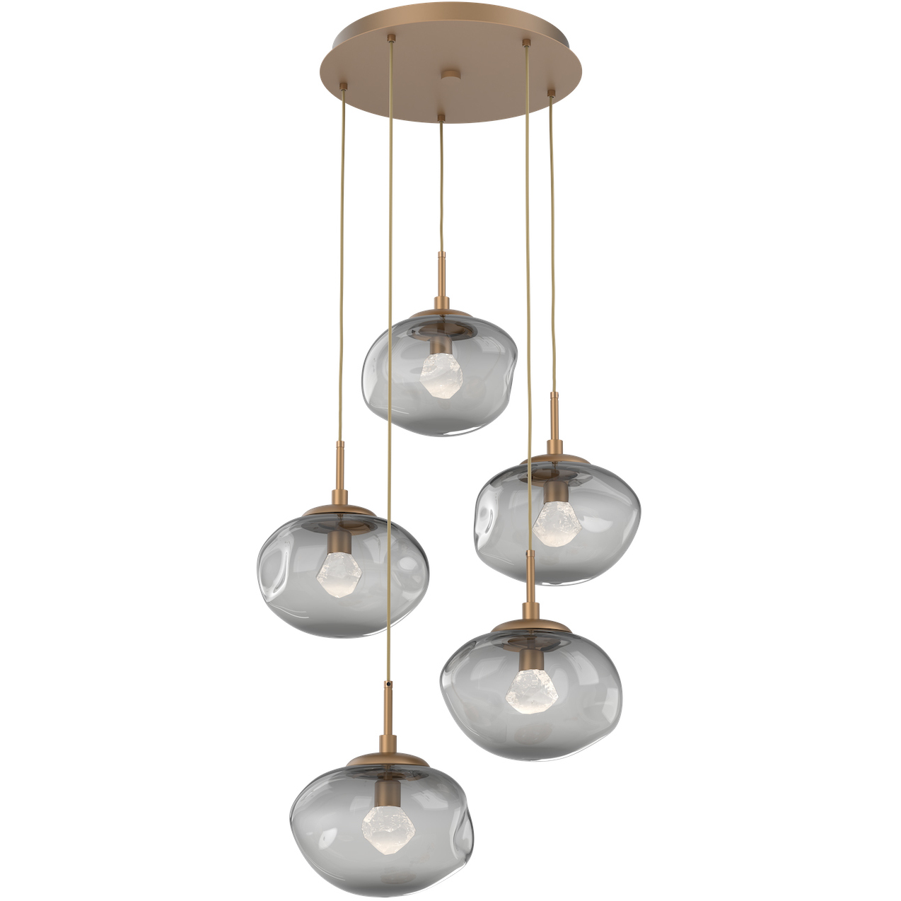 Nova LED LED Novel Brass Chandelier Ceiling Light, Round Multi-Pendant