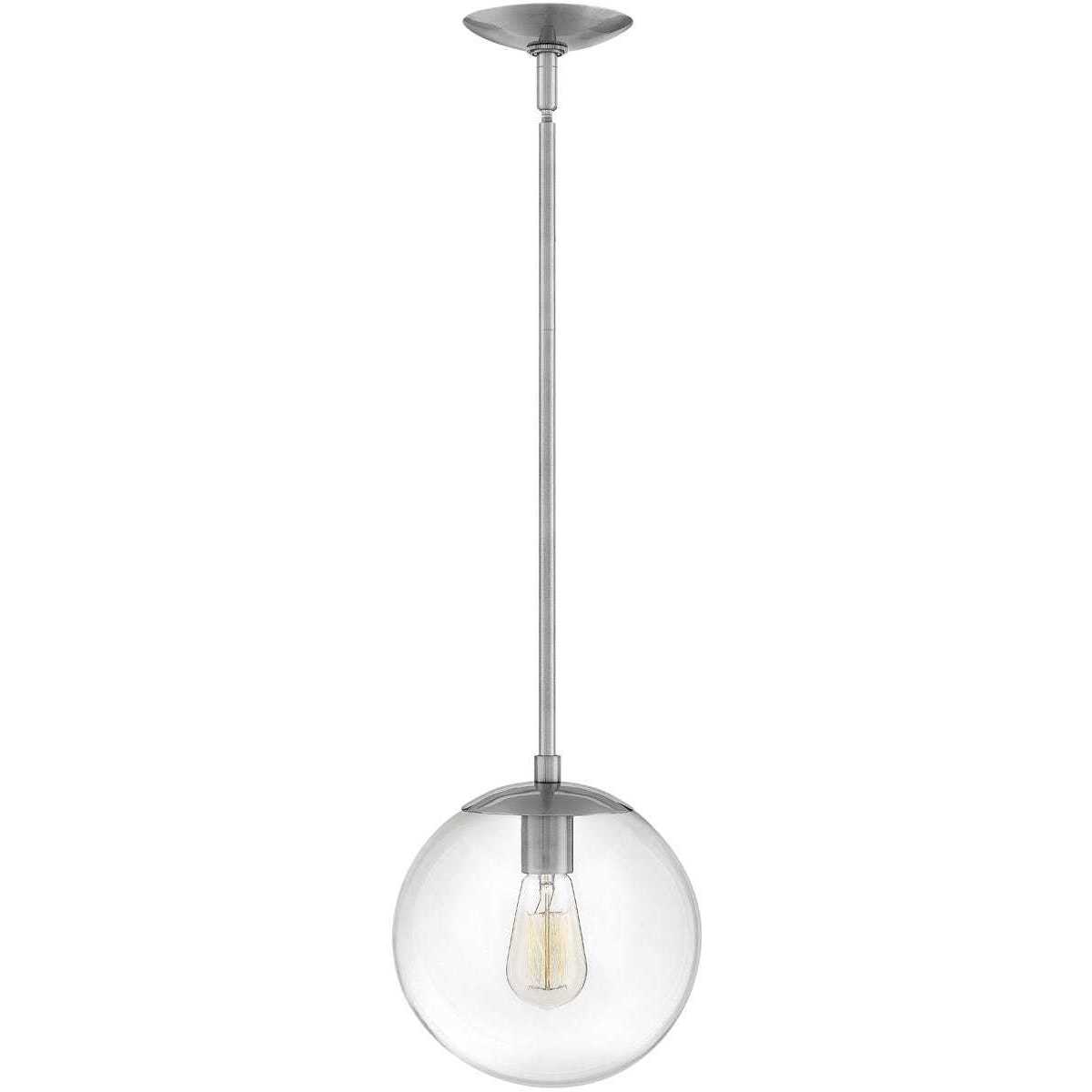 Warby 1 Light 9.5 inch Polished Antique Nickel Indoor Pendant Ceiling Light in Clear
