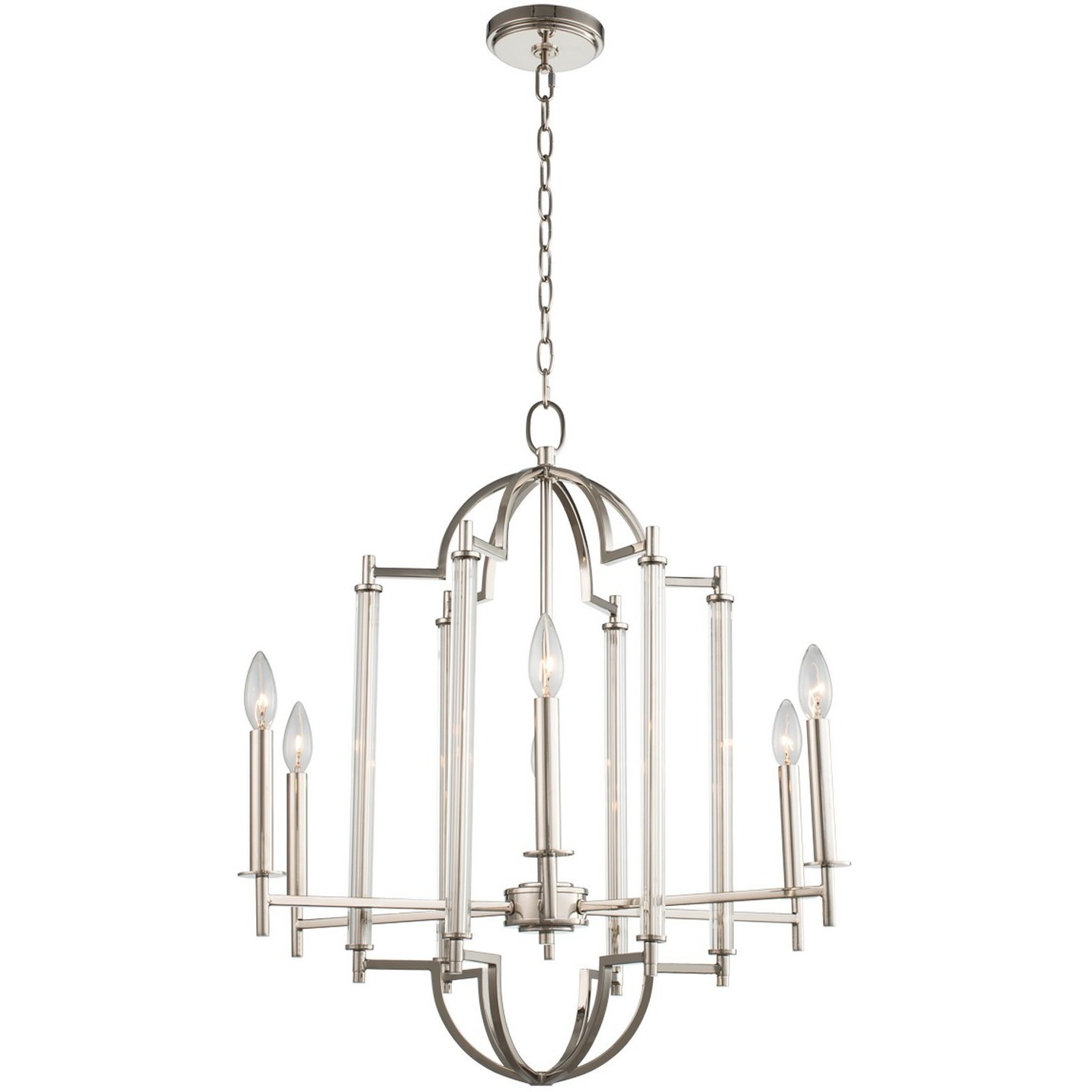 Provence 6 Light 25 inch Polished Nickel Chandelier Ceiling Light