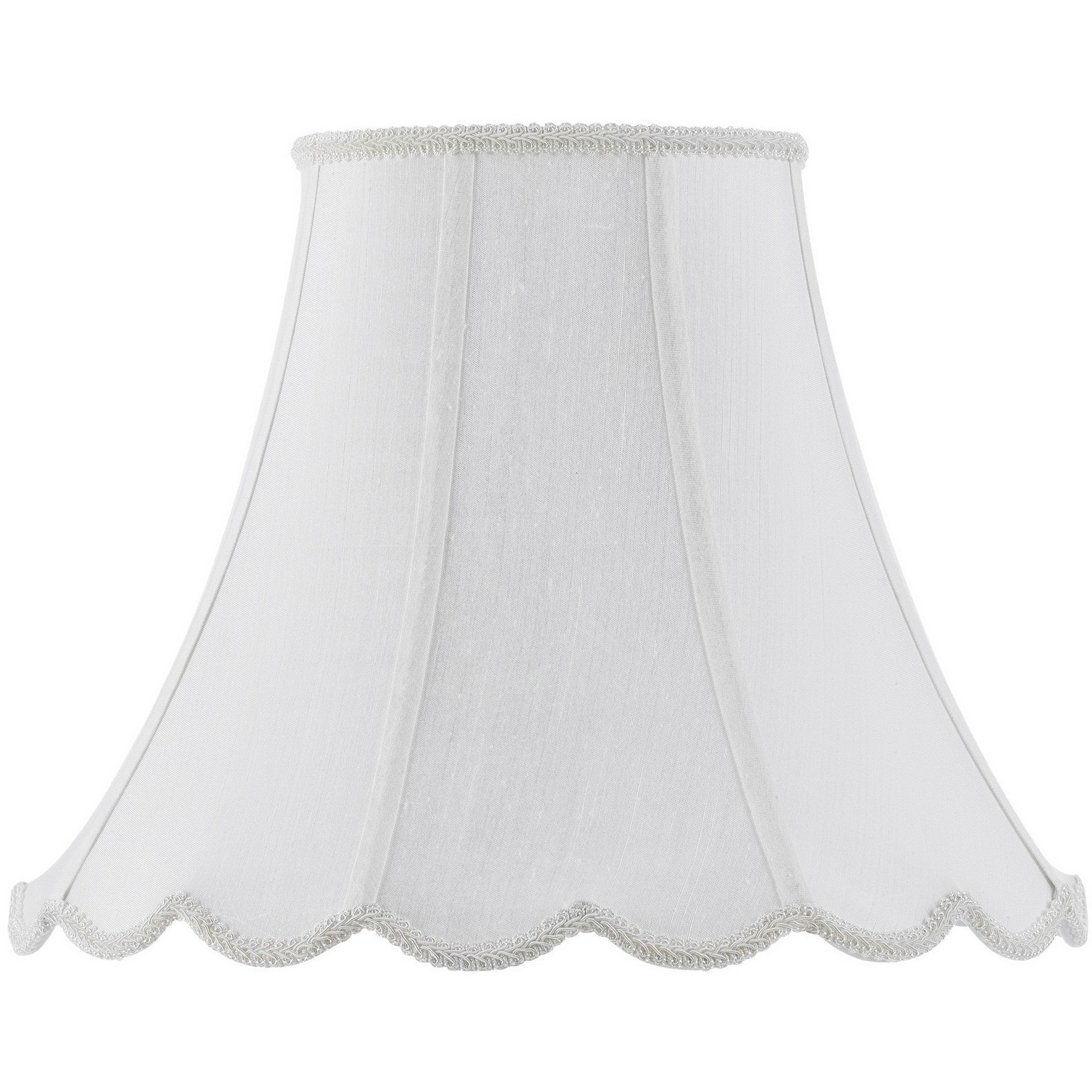 Bell White 16 inch Shade Spider, Vertical Piped Scallop