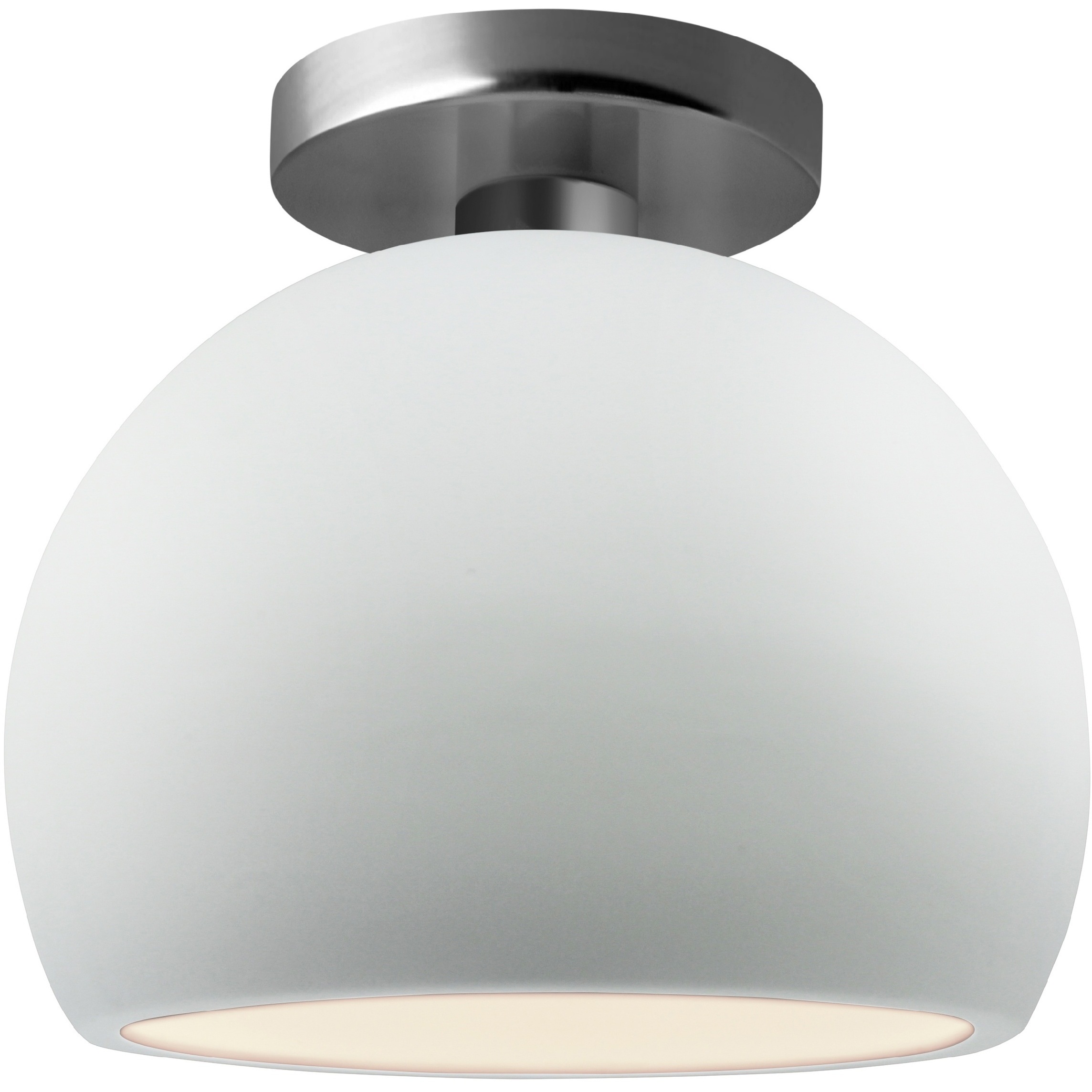 Radiance LED 7 inch Gloss White and Brushed Nickel Semi Flush Ceiling Light