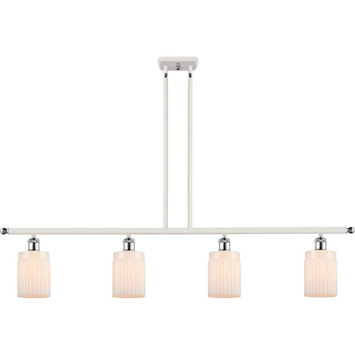 Ballston Hadley 4 Light 48 inch White and Polished Chrome Island Light Ceiling Light in Matte White Glass, Ballston