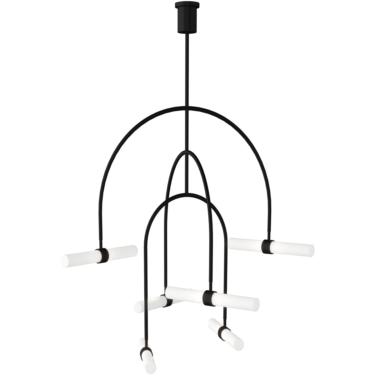 Sean Lavin Calumn LED 37.6 inch Nightshade Black Chandelier Ceiling Light, Integrated LED