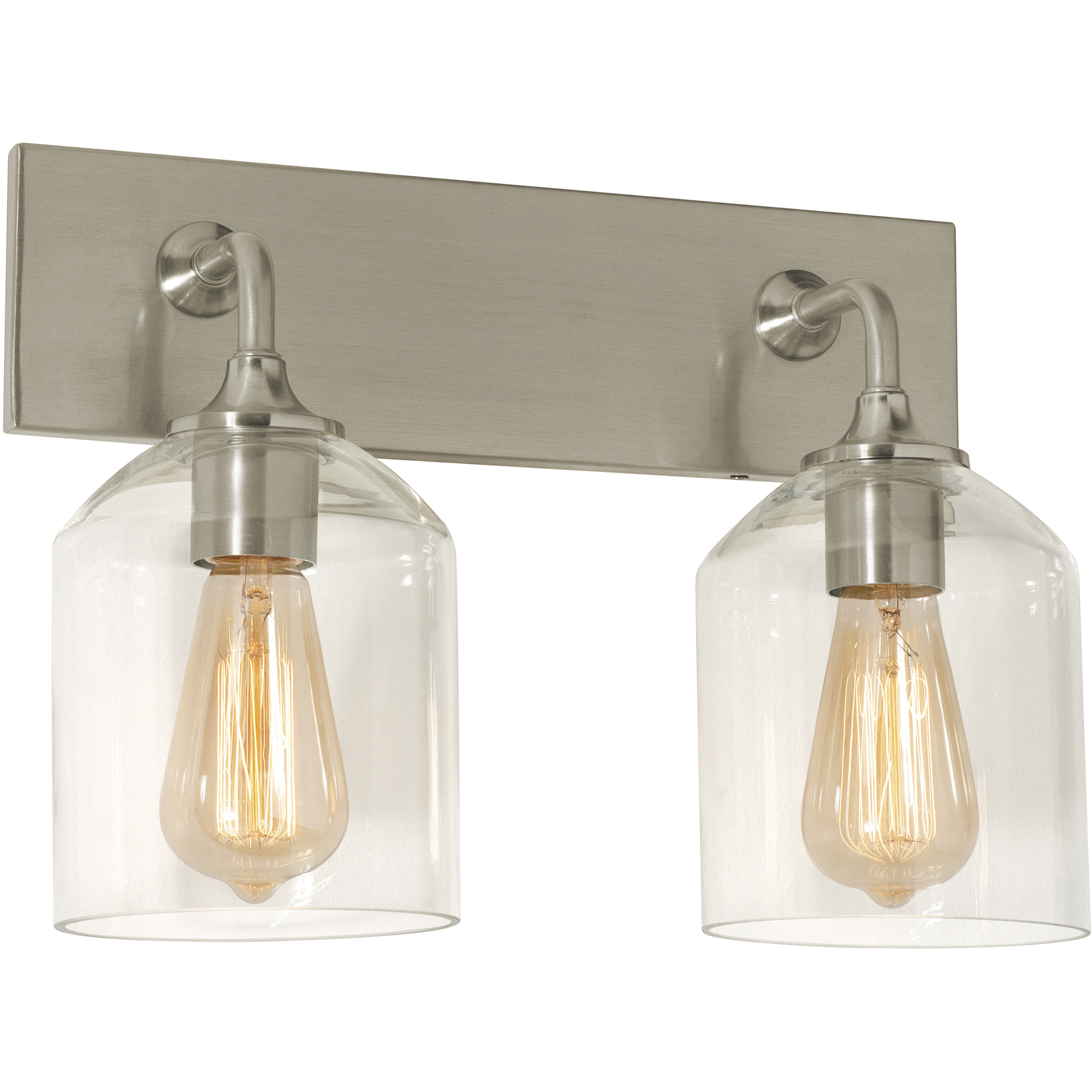 William 2 Light 14.76 inch Satin Nickel Bath Vanity Wall Light