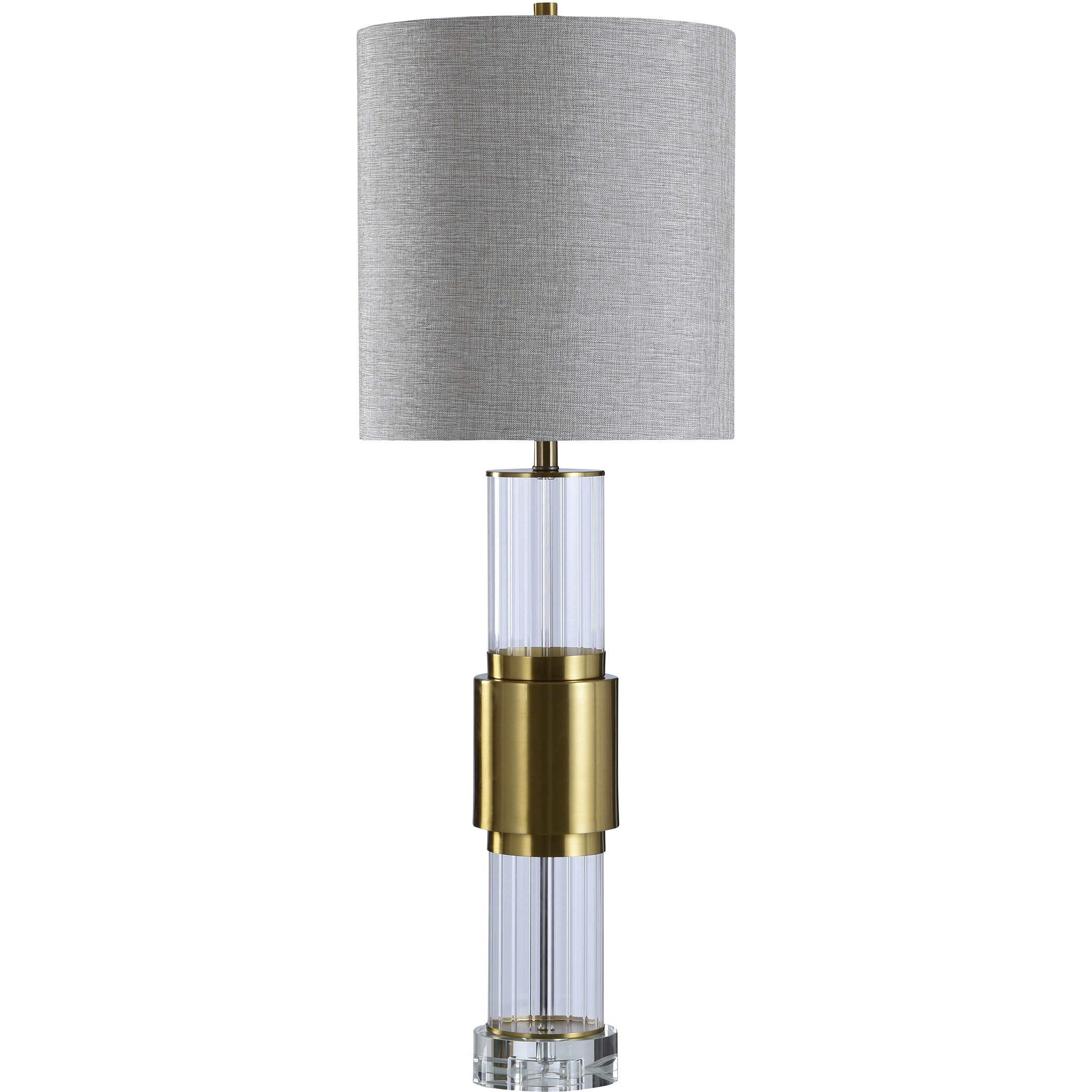 Whitlam 43 inch 150.00 watt Brass/Clear/Light Grey Table Lamp Portable Light 