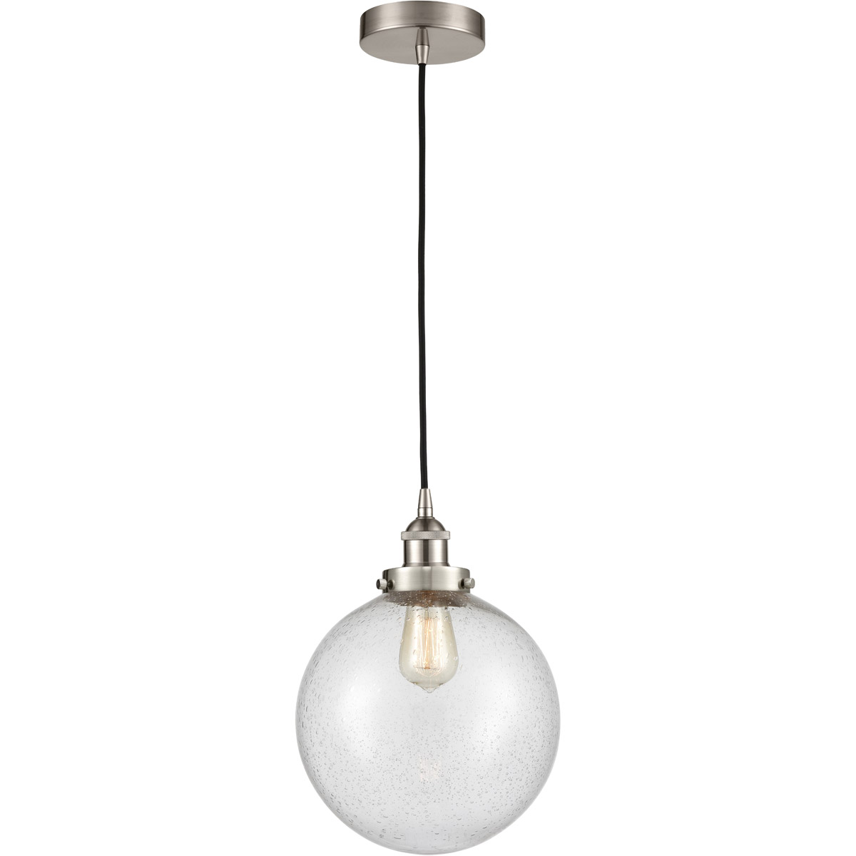 Edison Beacon 1 Light 10 inch Brushed Satin Nickel Mini Pendant Ceiling Light